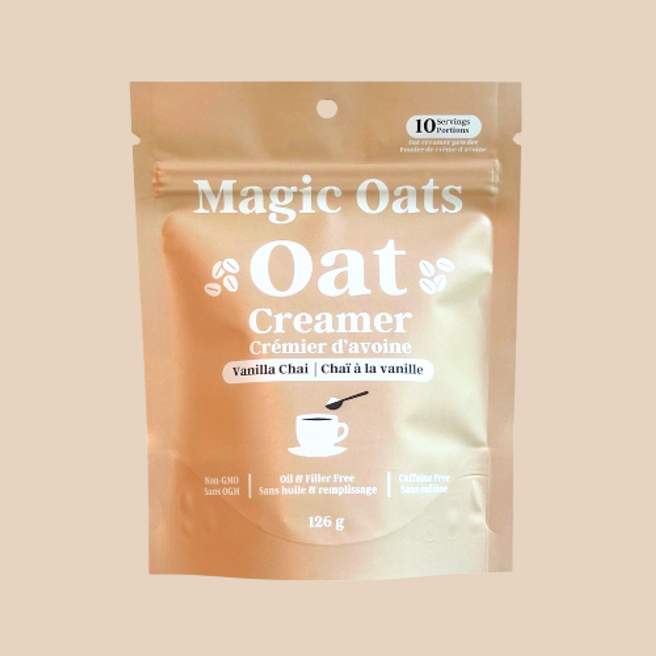 Magic Oats Vanilla Chai Oat Milk Powder (126g) -NEW SIZE - 8 Pouch Case
