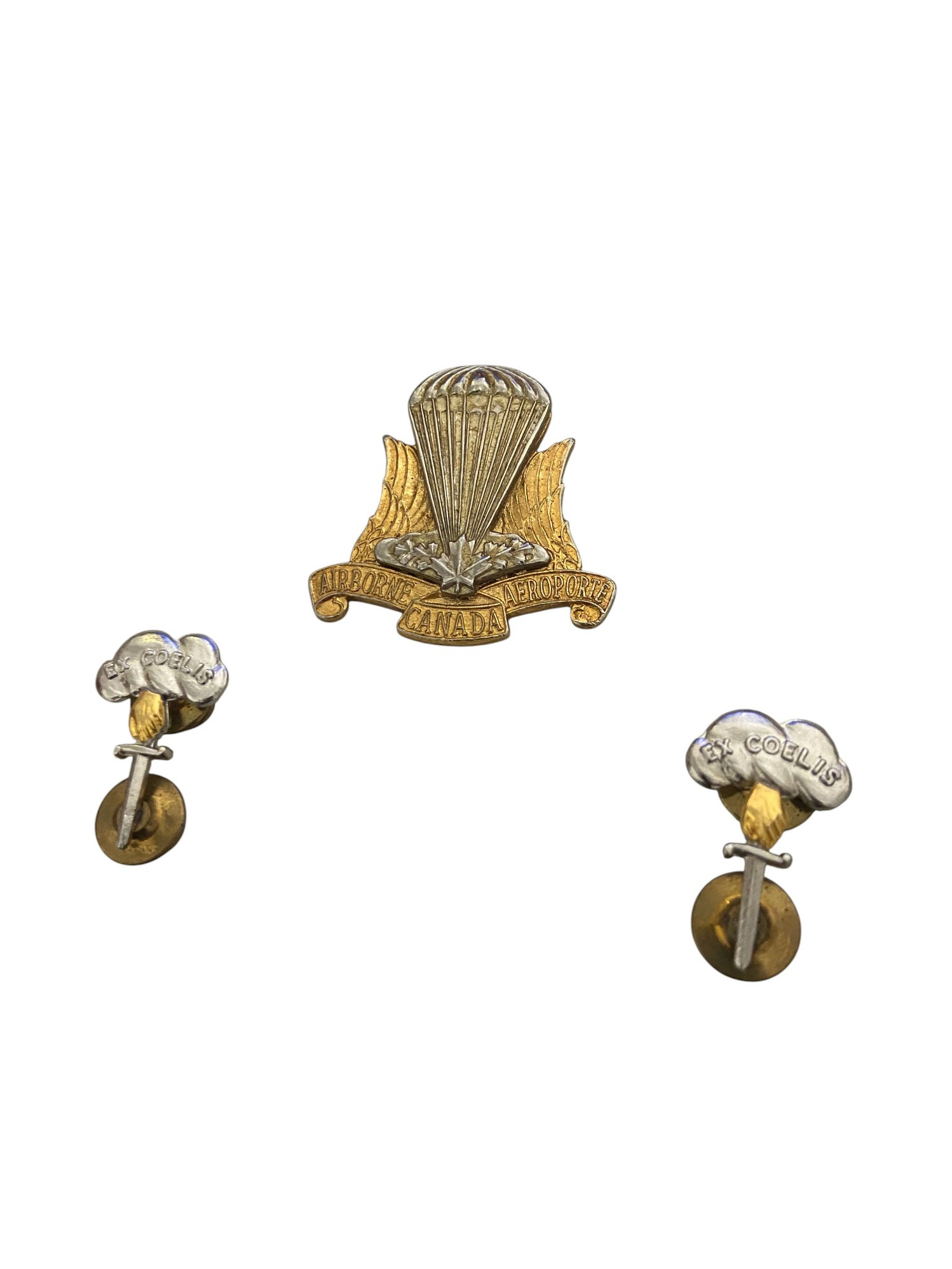 Canadian Armed Forces Airborne Cap Badge & Collar Dogs Set