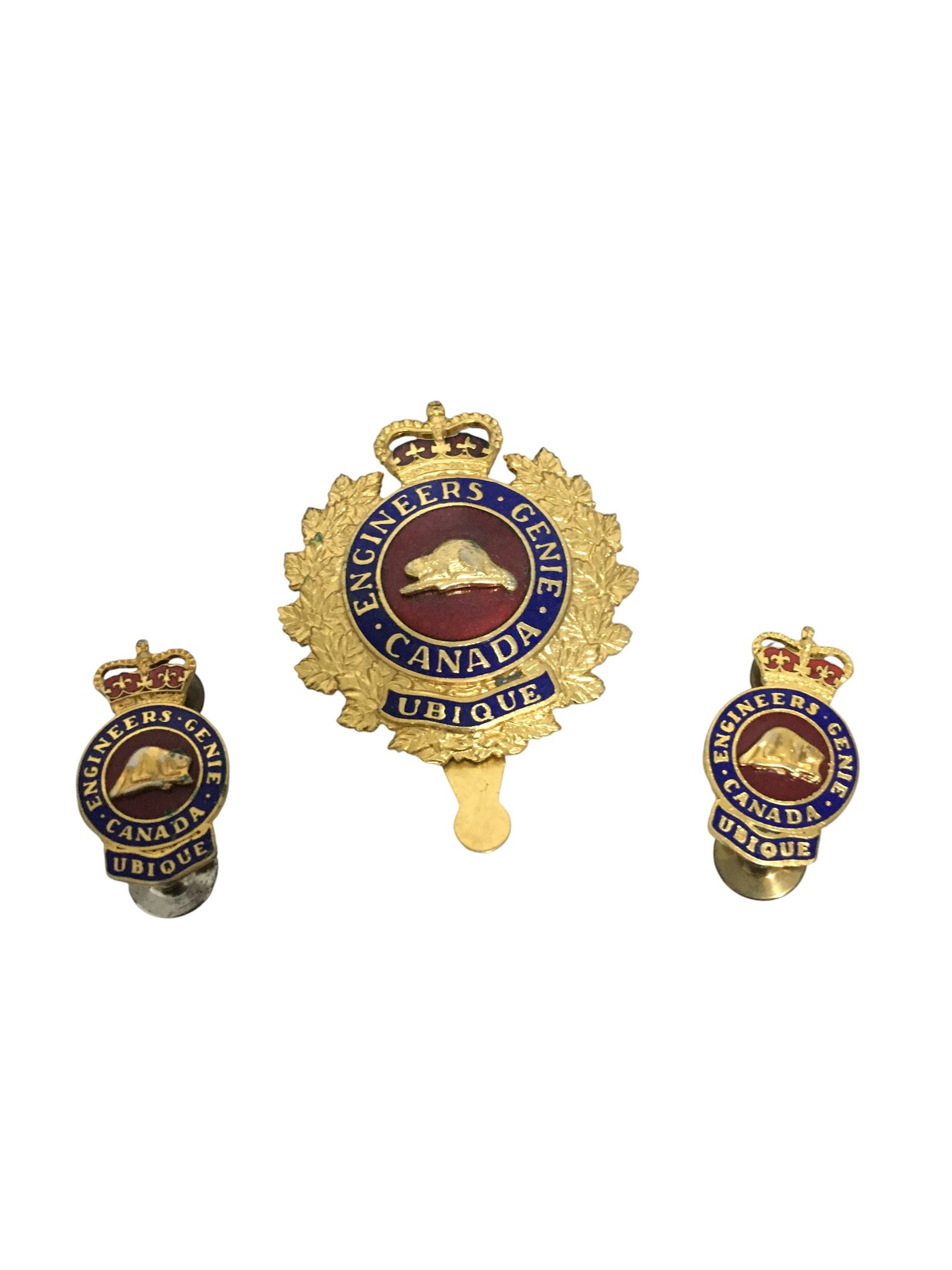 Canadian Armed Forces Engineers Cap Badge & Collar Dogs Set