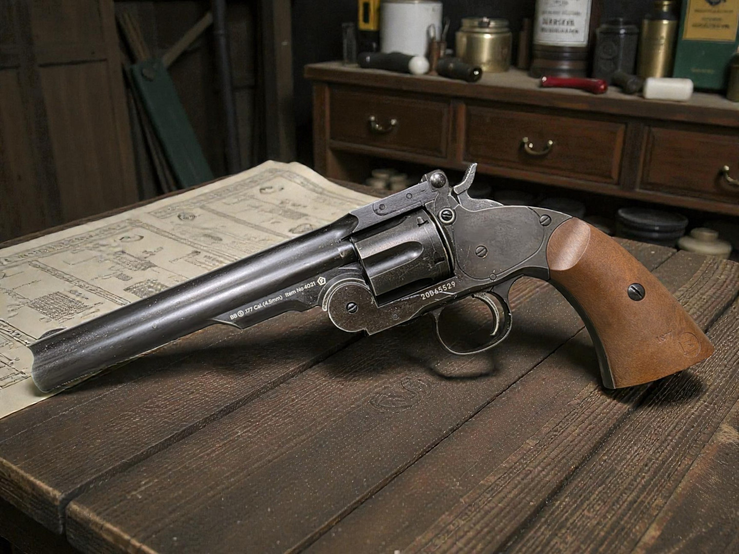 Barra Schofield No.3 CO2 Powered 4.5mm Revolver - USEDⓈ