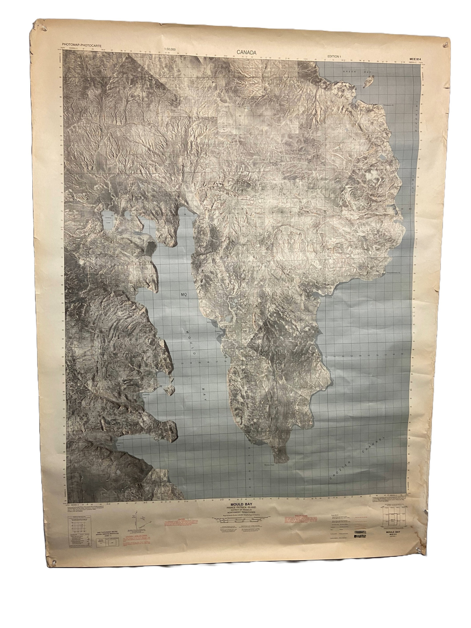 Canadian Armed Forces 1960-1970 Printed Aerial Photo Mould Bay Area Map