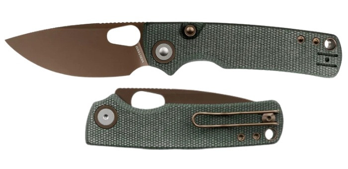 Vosteed Porcupine Folding Knife Copper Dune Micarta Green