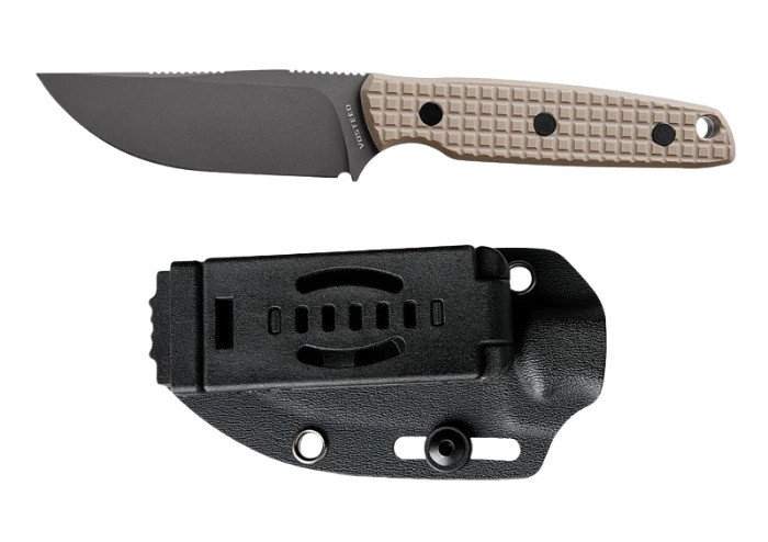 Vosteed Mink Fixed Blade 14C28N Gray G10 Sand Kydex Sheath