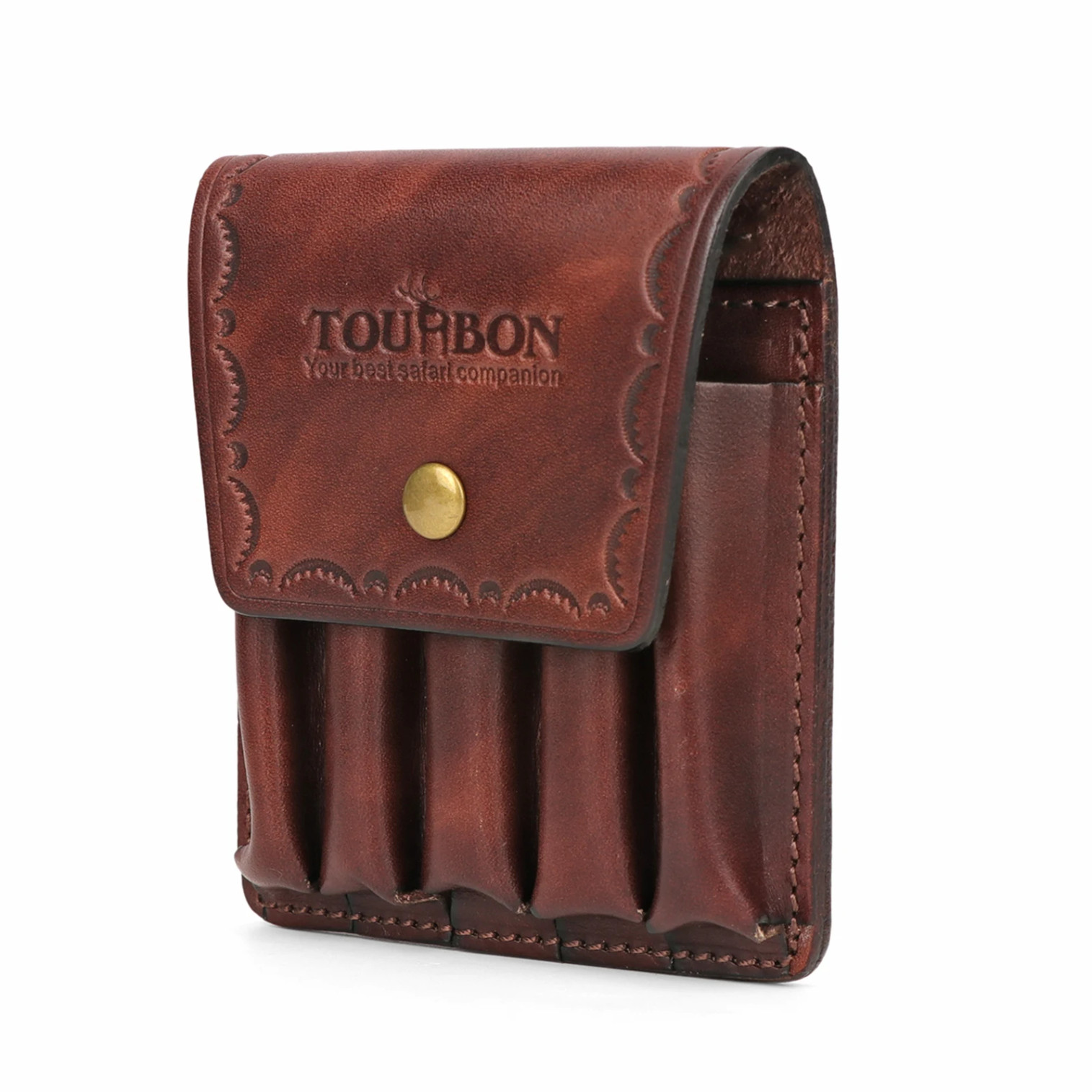 Tourbon Leather 5 Rifle Round Shell Holder Pouch