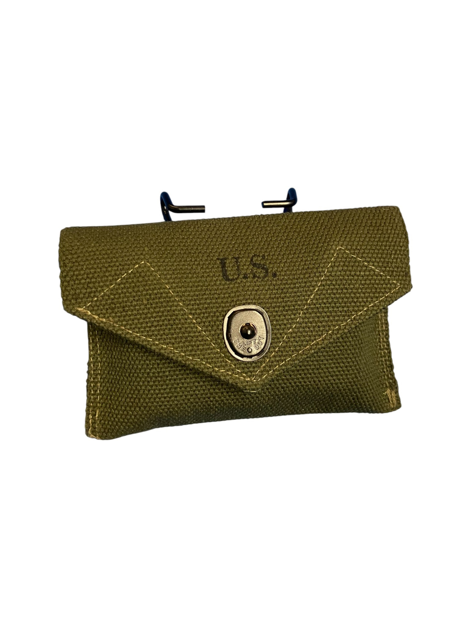 At The Front WW2 Reproduction M1942 First Aid Pouch W/ Red-Orange Carlisle Bandage Tin