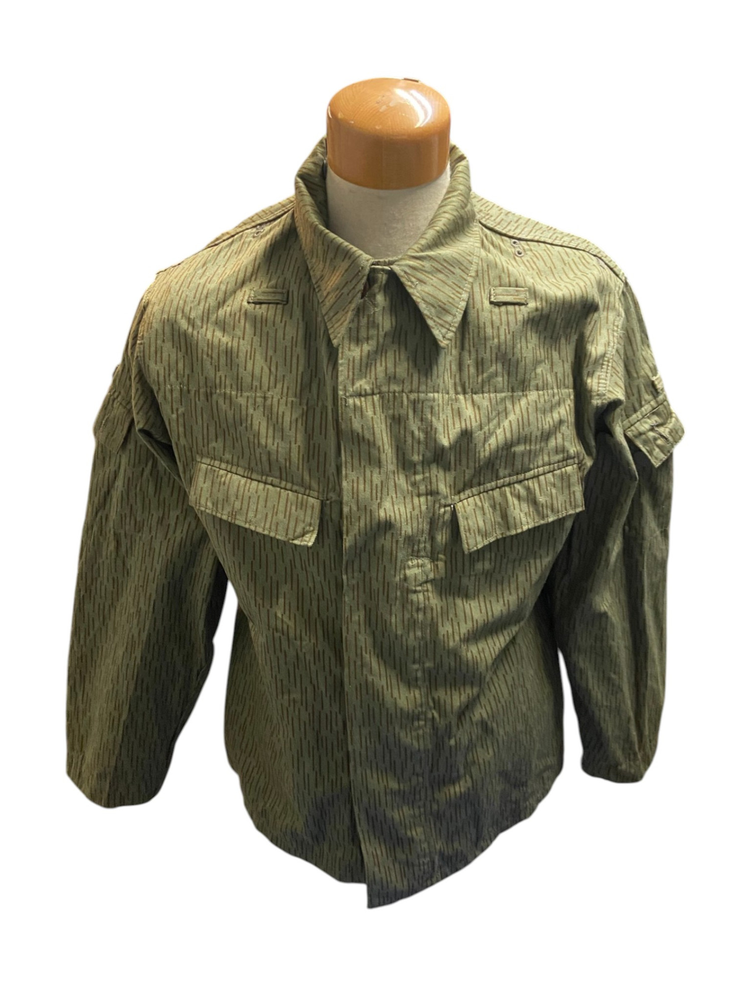 East German NVA Strichtarn Field Jacket W/ Shoulder Boards - Large Regular