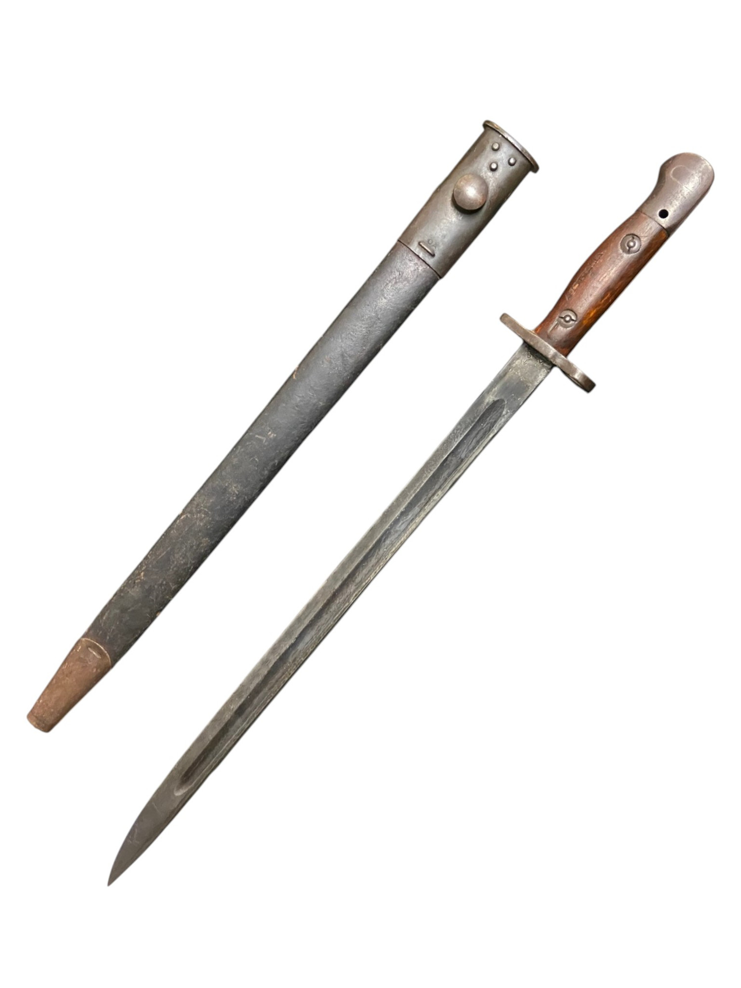 WW2 Australian Armed Forces  P1907 Bayonet & Scabbard - Dated 1945