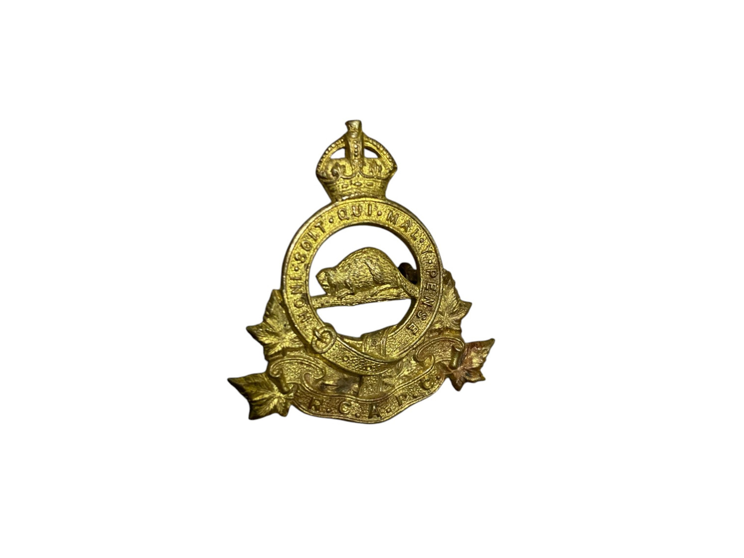 Royal Canadian Army Pay Corps King's Crown Cap Badge