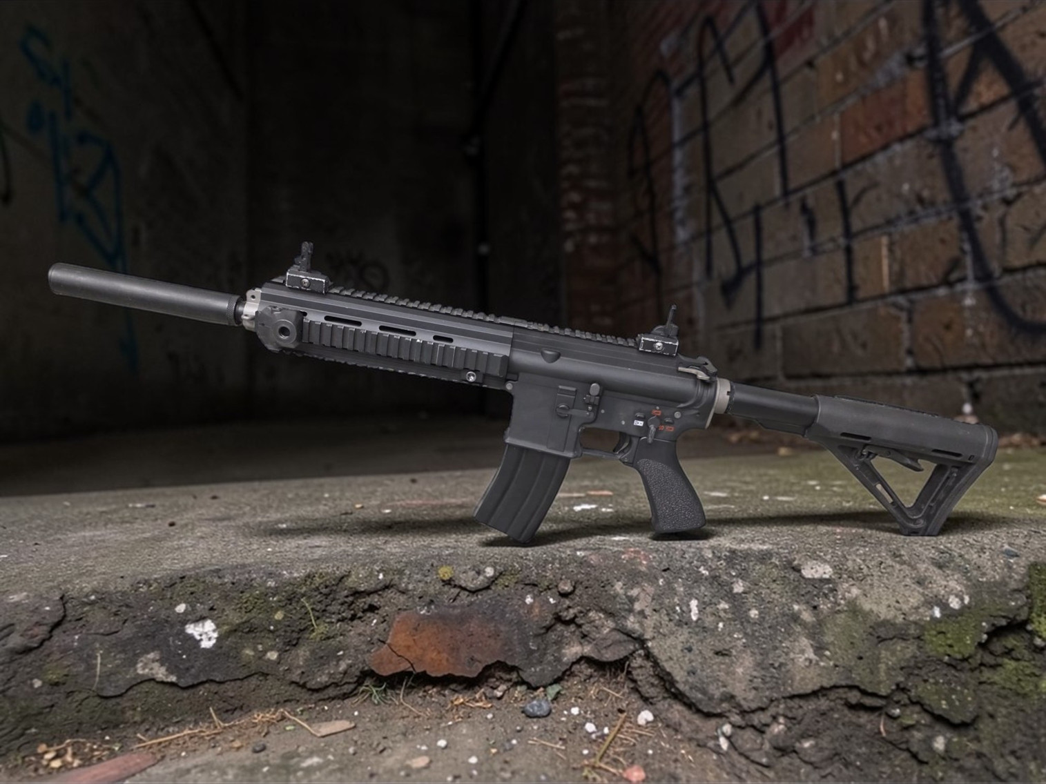 WE-Tech HK 416 Carbine Airsoft GBB Rifle - Package - USEDⓈ