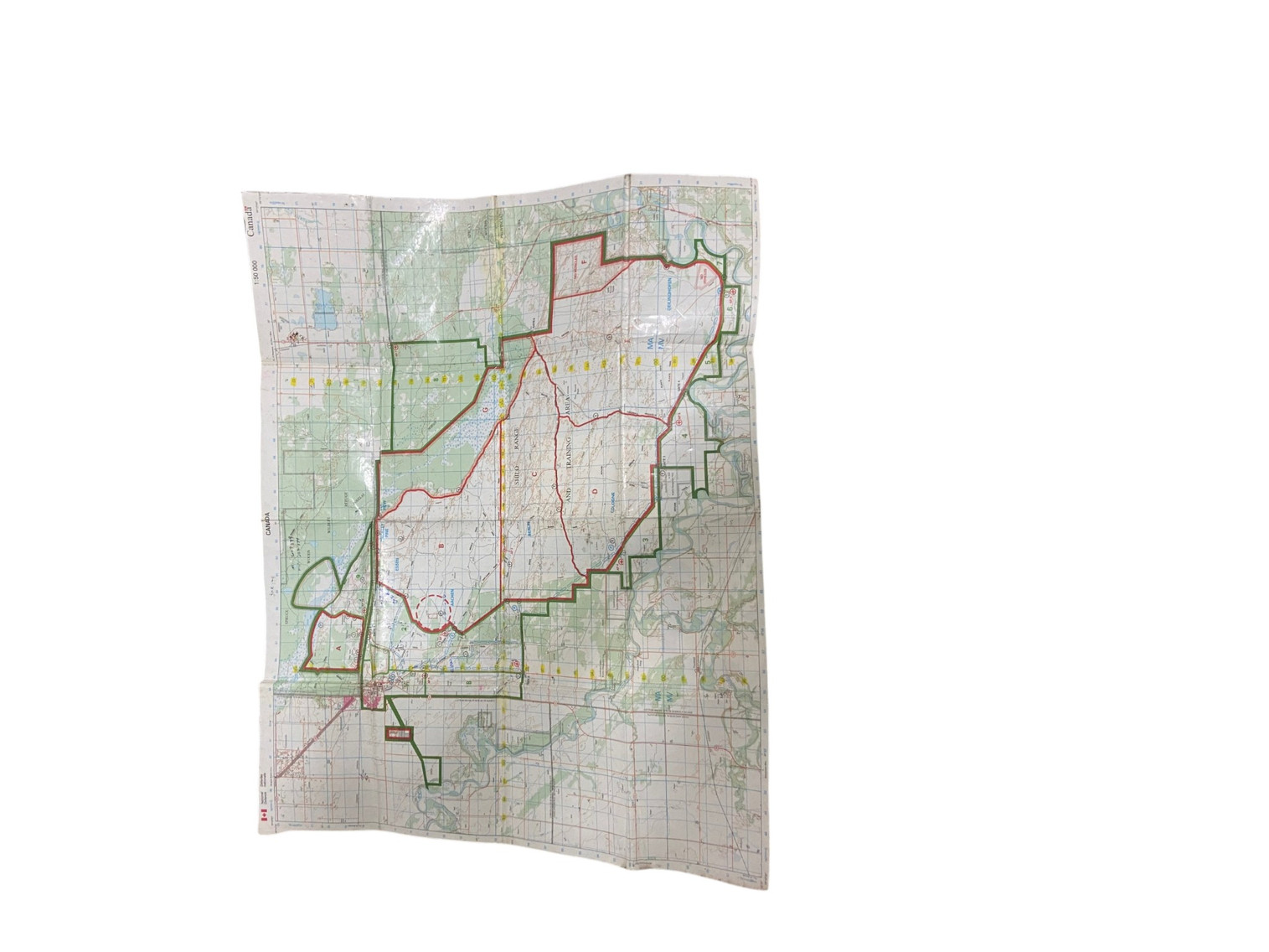 Canadian Armed Forces 74cm X 58cm CFB Shilo Training Map