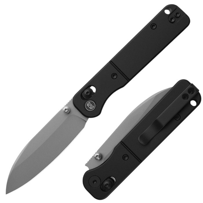 Miguron Pinam Crossbar Lock Folding Knife Sand Blast - Aluminum Black