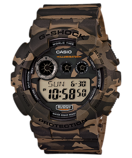 Casio G Shock GD120CM-5 - Woodland Camo Pattern