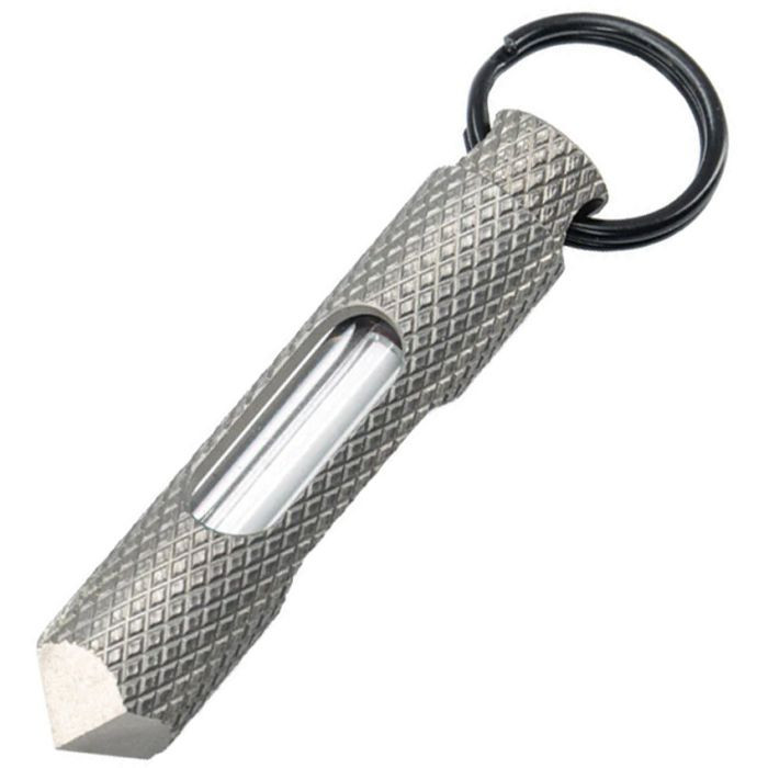 Knurled Steel Glow Fob Blue