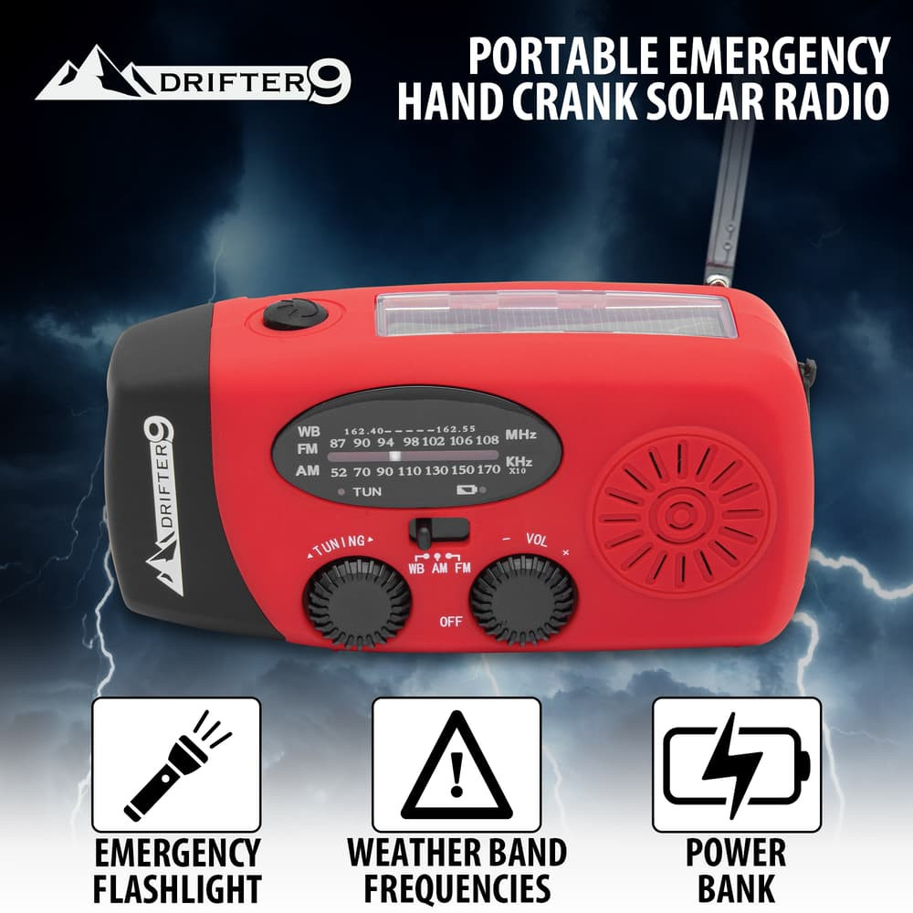 CrankWave All-in-One Rescuer - Portable Emergency Hand Crank Solar Radio