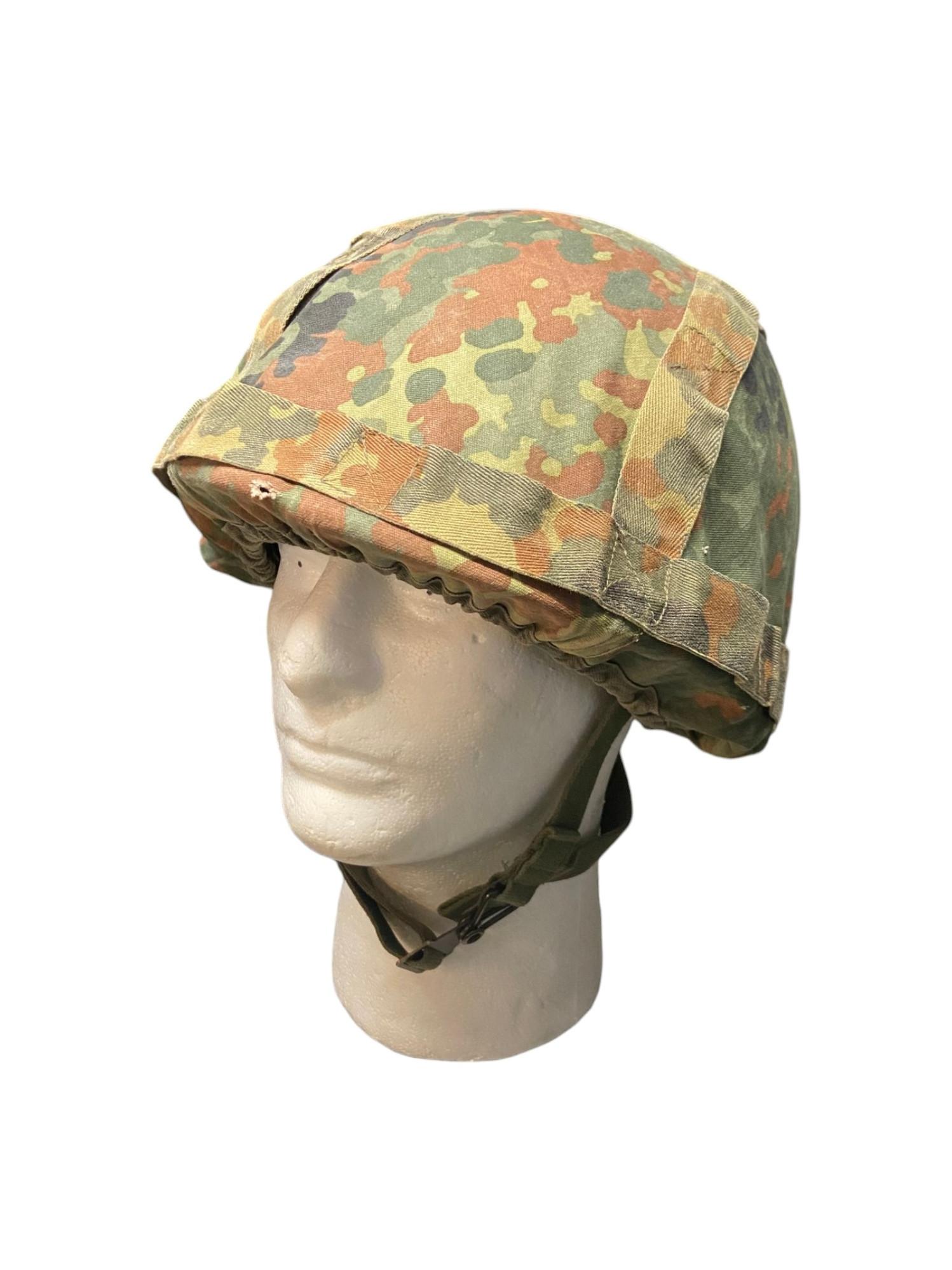 West German Bundeswehr M1962 Helmet W/ M92 Flecktarn Helmet Cover