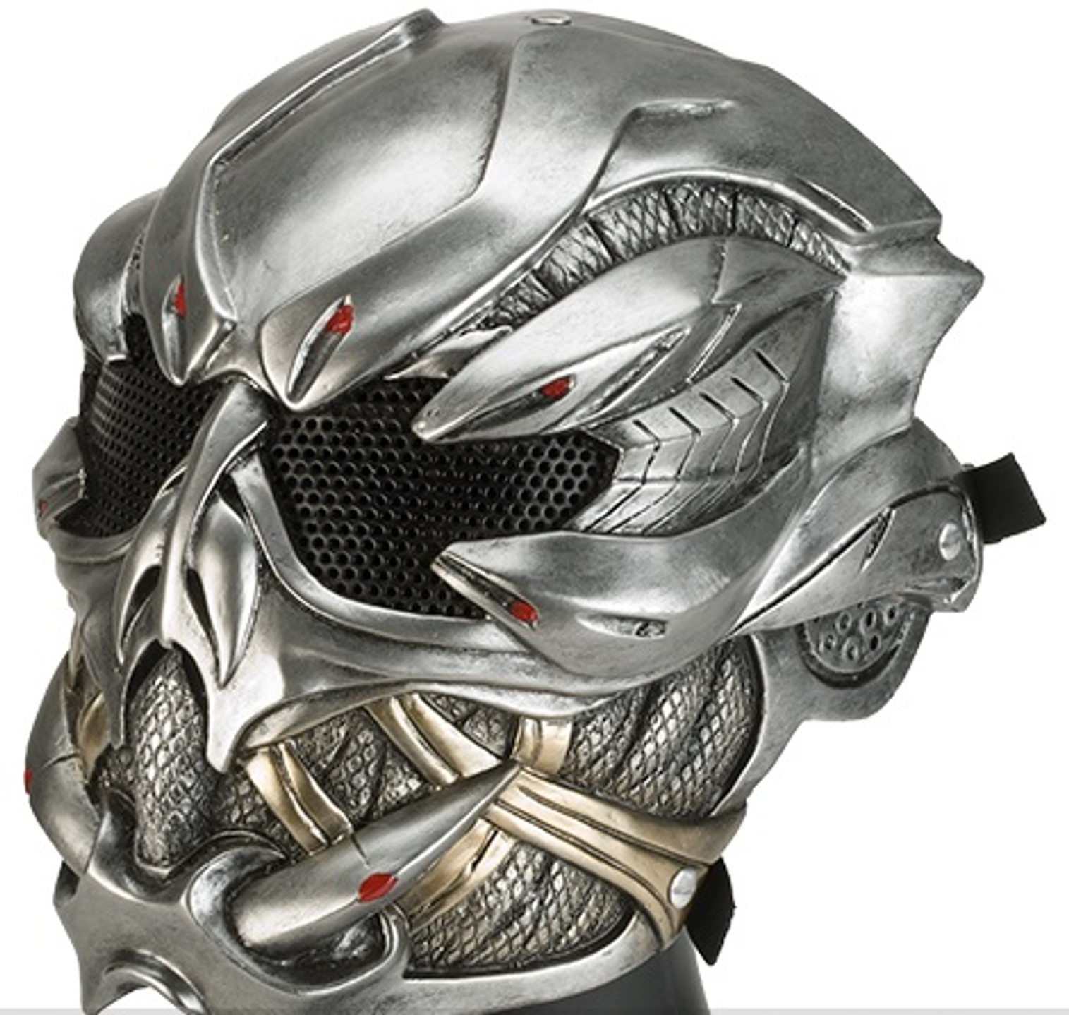 R-Custom Fiberglass Mask w/Wire Mesh Gunner - Silver