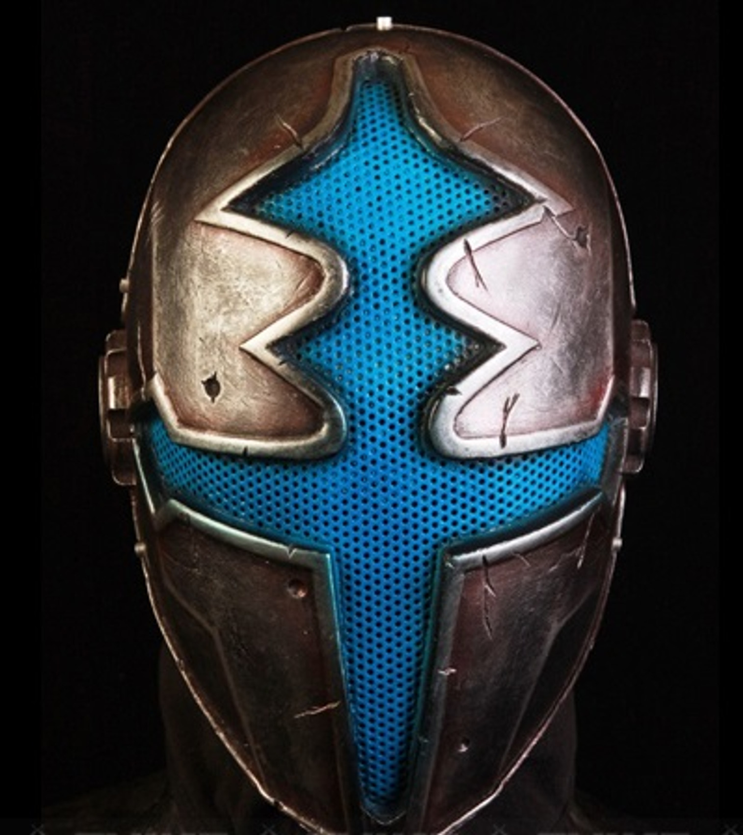 R-Custom Fiberglass Wire Mesh Blue Paladin Mask Inspired By Hellgate