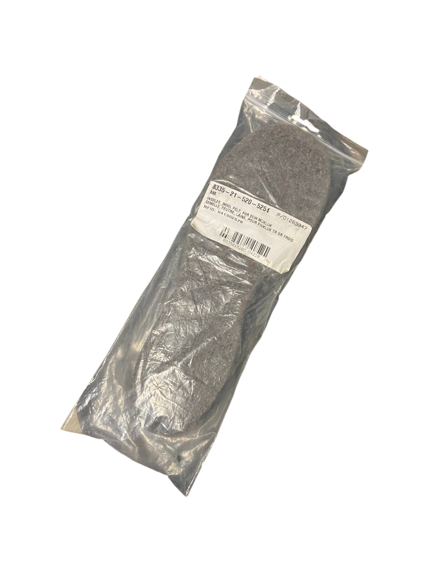 Canadian Armed Forces Mukluks Felt Insoles Size 8M - In Packaging
