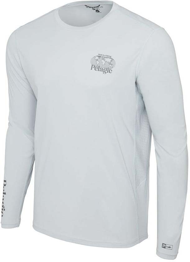 Pelagic Fishing Gear Vaportek Worldwide YFT Fishing Shirt (Color: Light Grey)