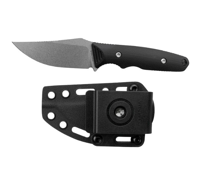 Vosteed H-Back Fixed Blade Nitro-V Stonewash G10 Black Kydex Sheath