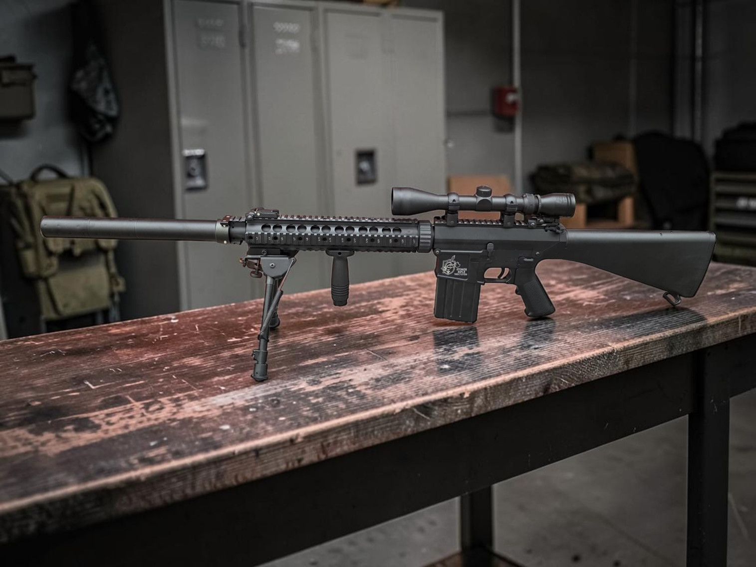 Full Size SR25 Precision Rifle Airsoft AEG - USEDⓈ