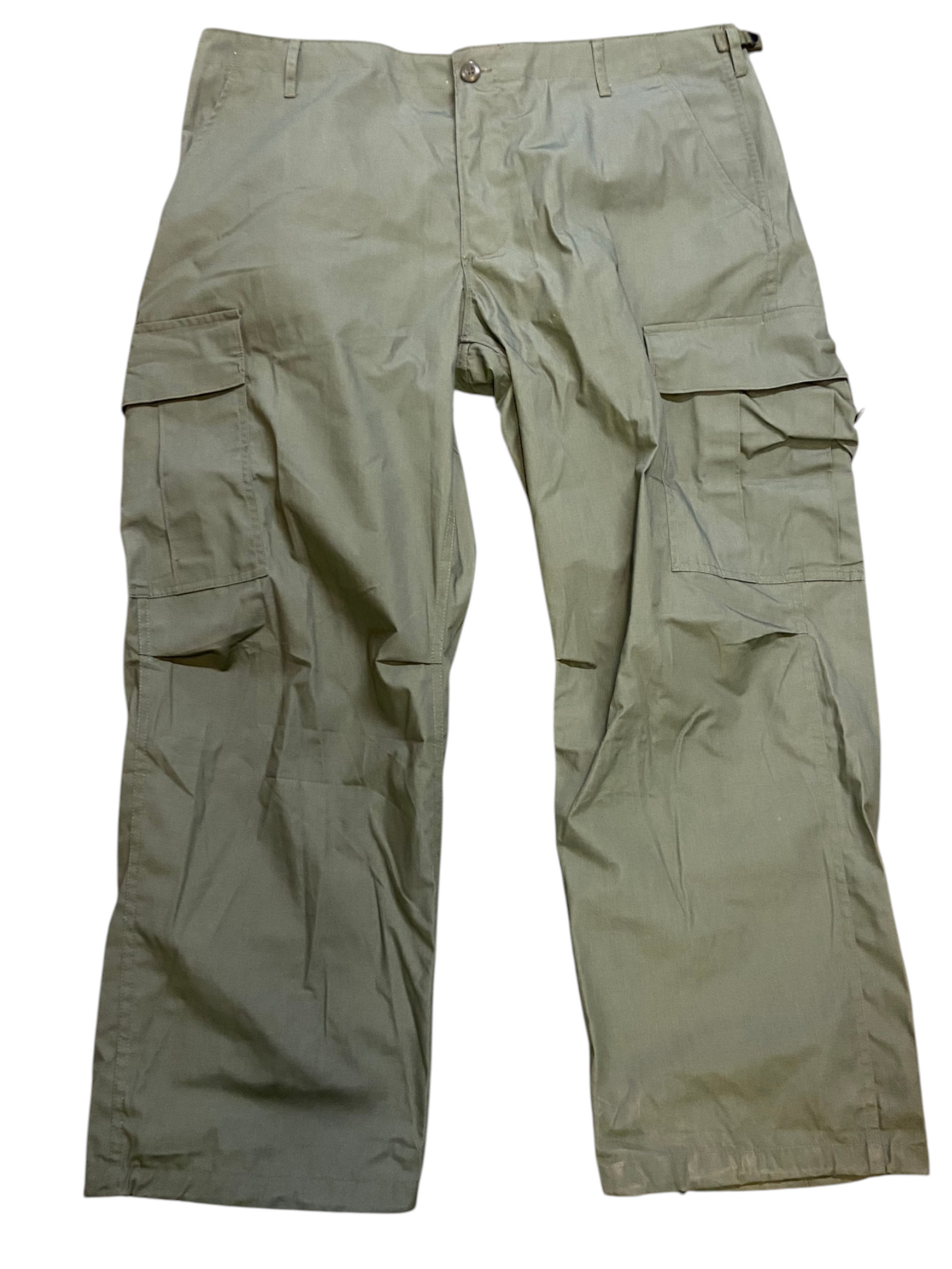 U.S. Armed Forces Wind Resistant OG-107 Cotton Poplin Class 1 Pants - Large Short - Dated 1969