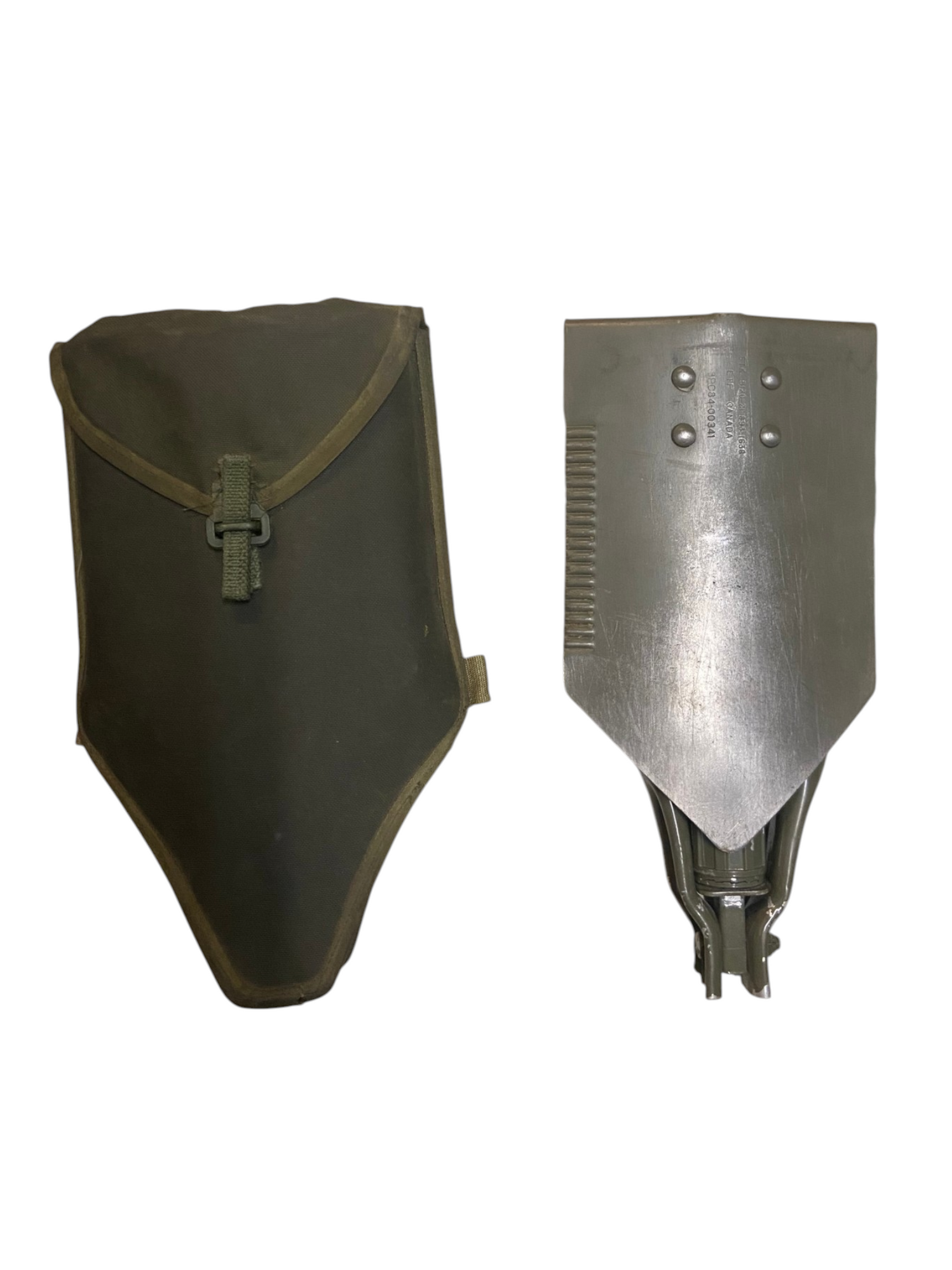 Canadian Armed Forces Made In Canada Tri-Folding Shovel W/Pattern 82' Shovel Carrier