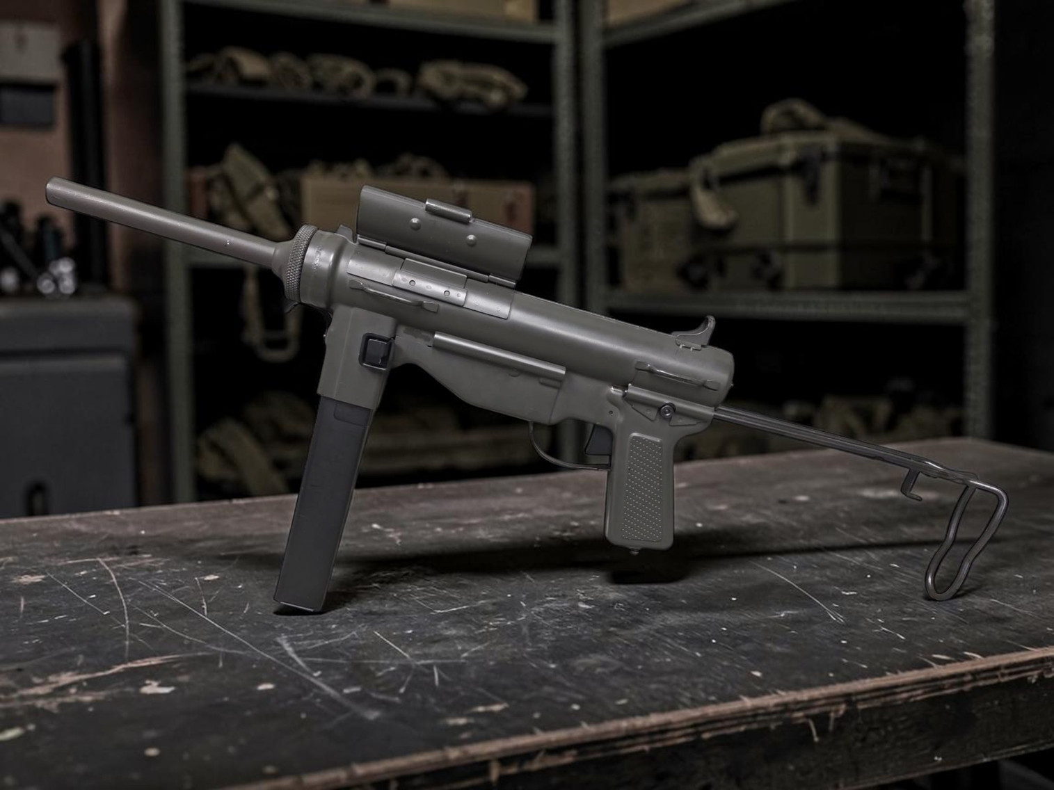 Snow Wolf WWII M3A1 Full Metal Grease Gun Airsoft AEG - USEDⓈ