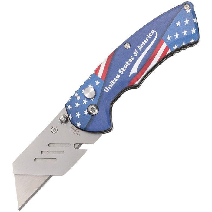 Utility Button Lock Blue Flag