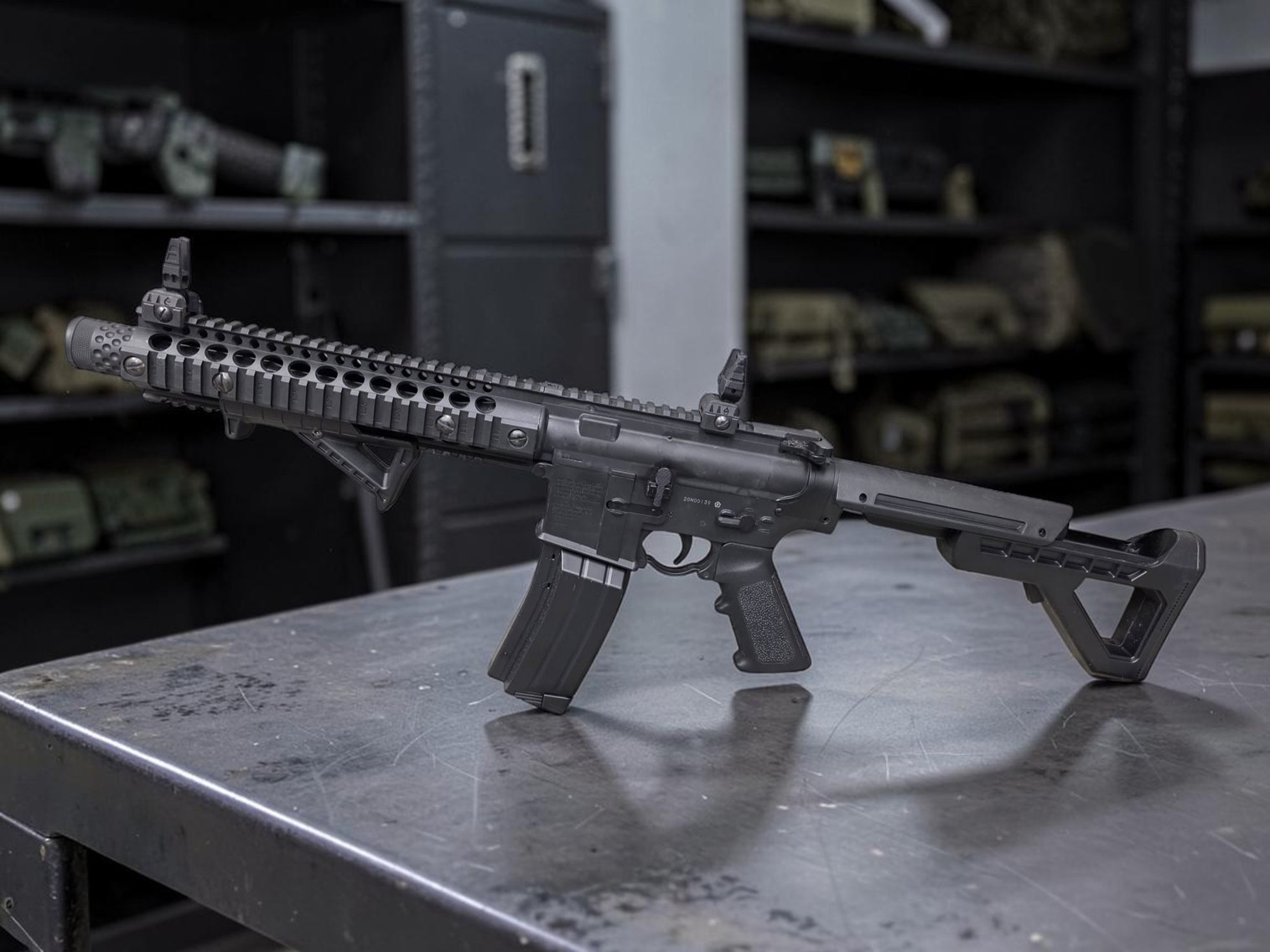 DPMS SBR Full Auto CO2 Powered Full Auto BB Air Rifle - Package - USEDⓈ