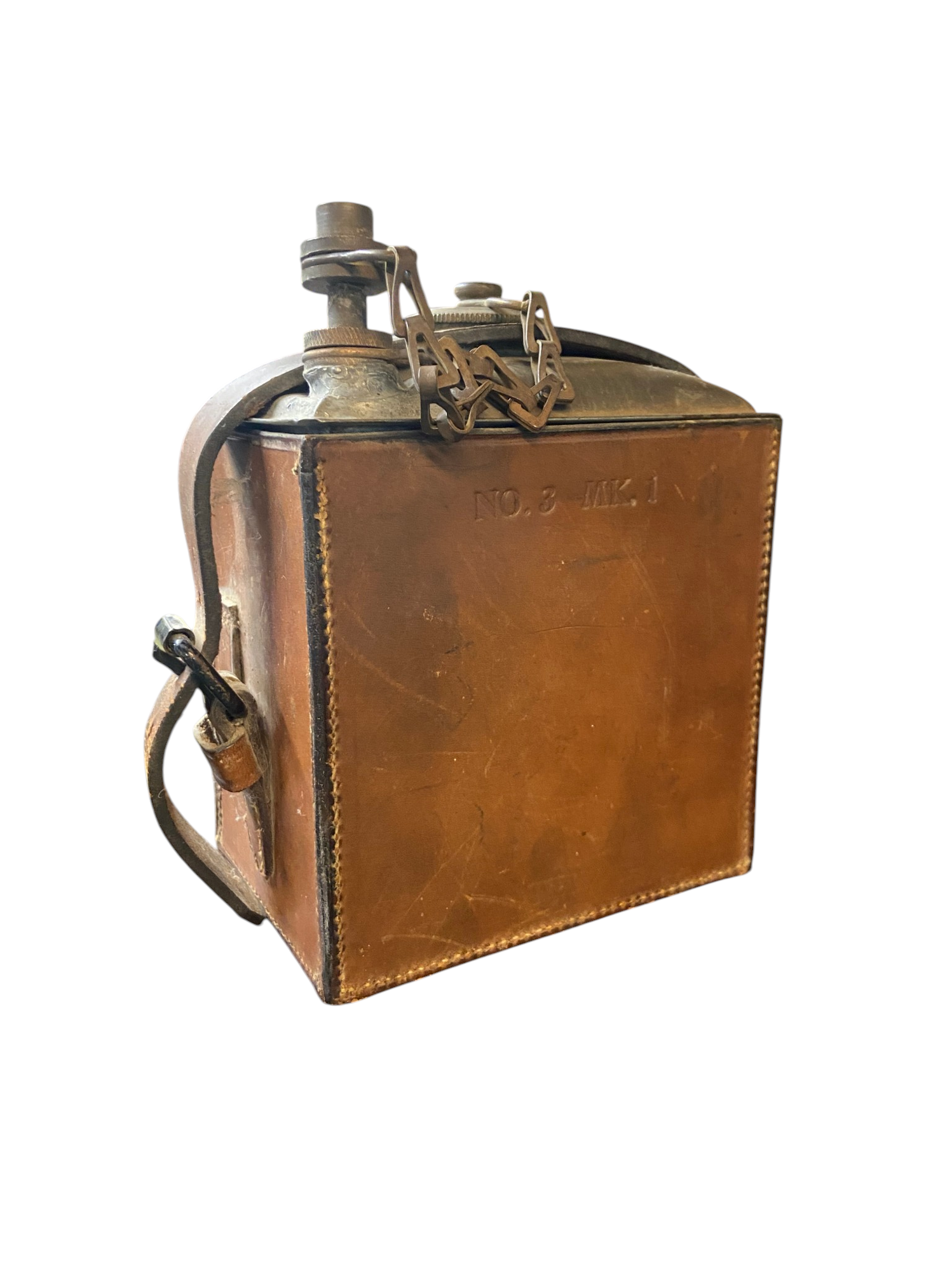 WW2 Canadian Army Vickers Machinegun Oil Can W/Leather Carrier - Dated 1941