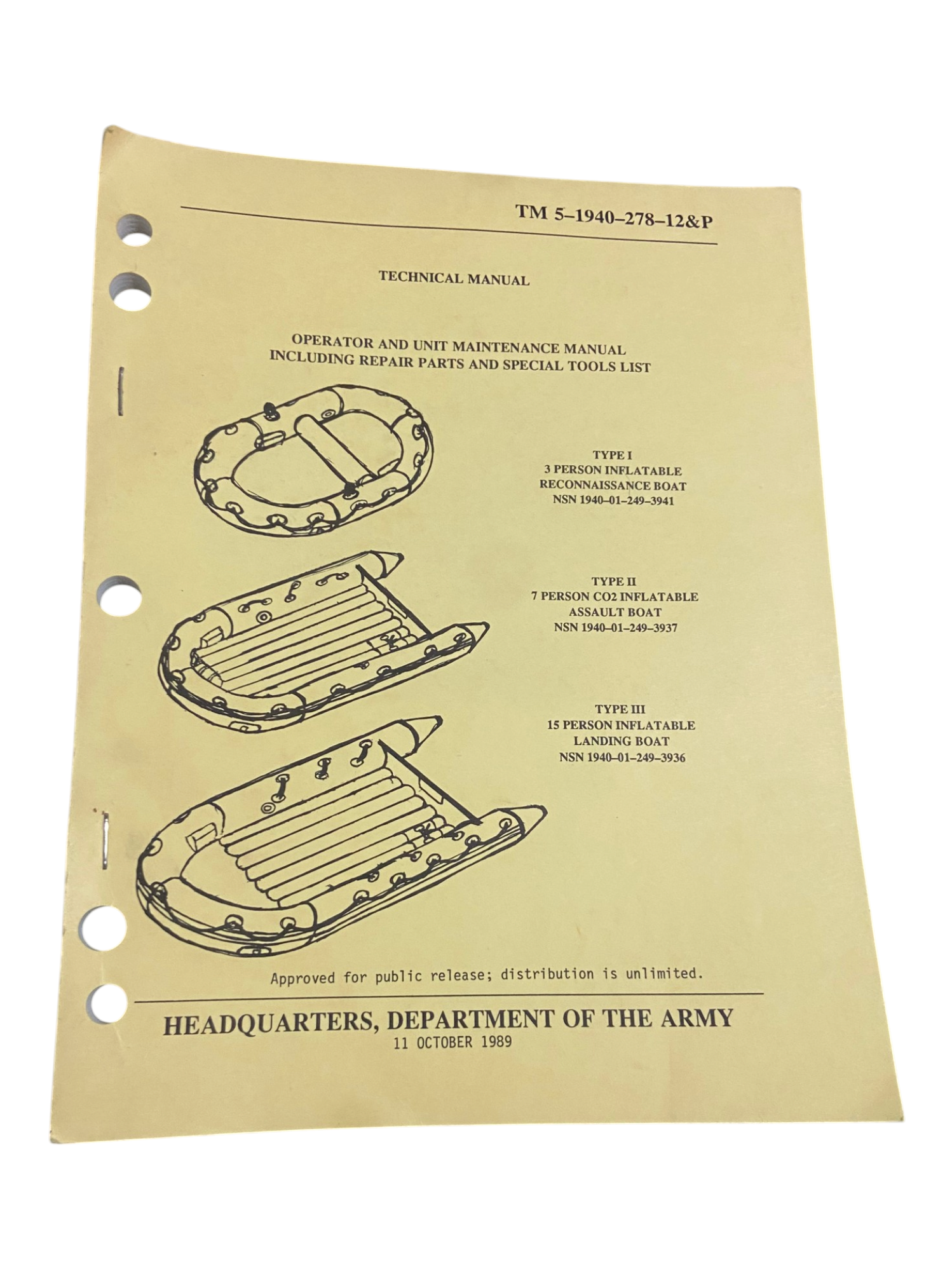 U.S. Armed Forces Inflatable Boat Maintenance manual