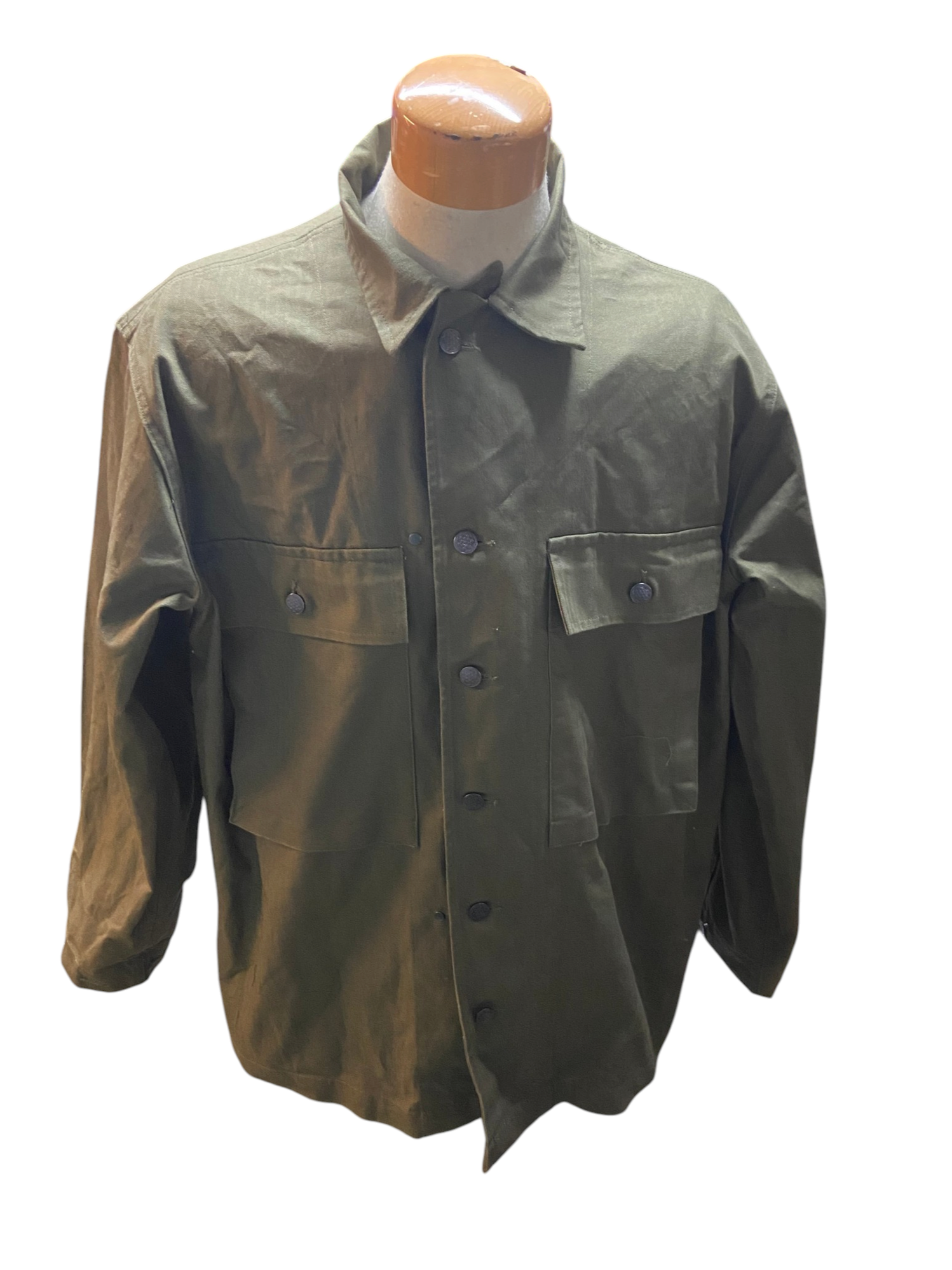 At The Front Reproduction WW2 U.S. OD HBT Field Jacket - Large