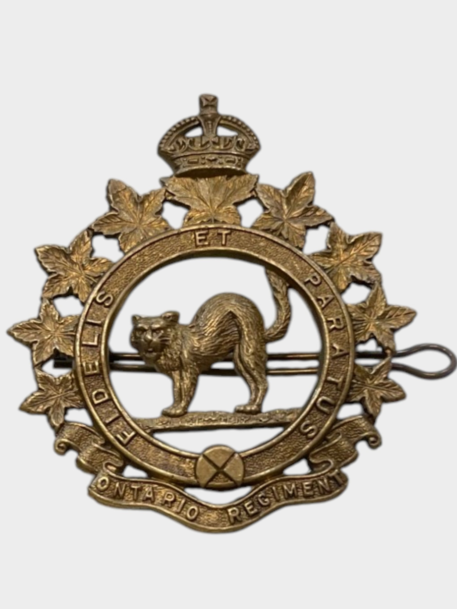 WW2 Ontario Tank Regiment brass cap badge