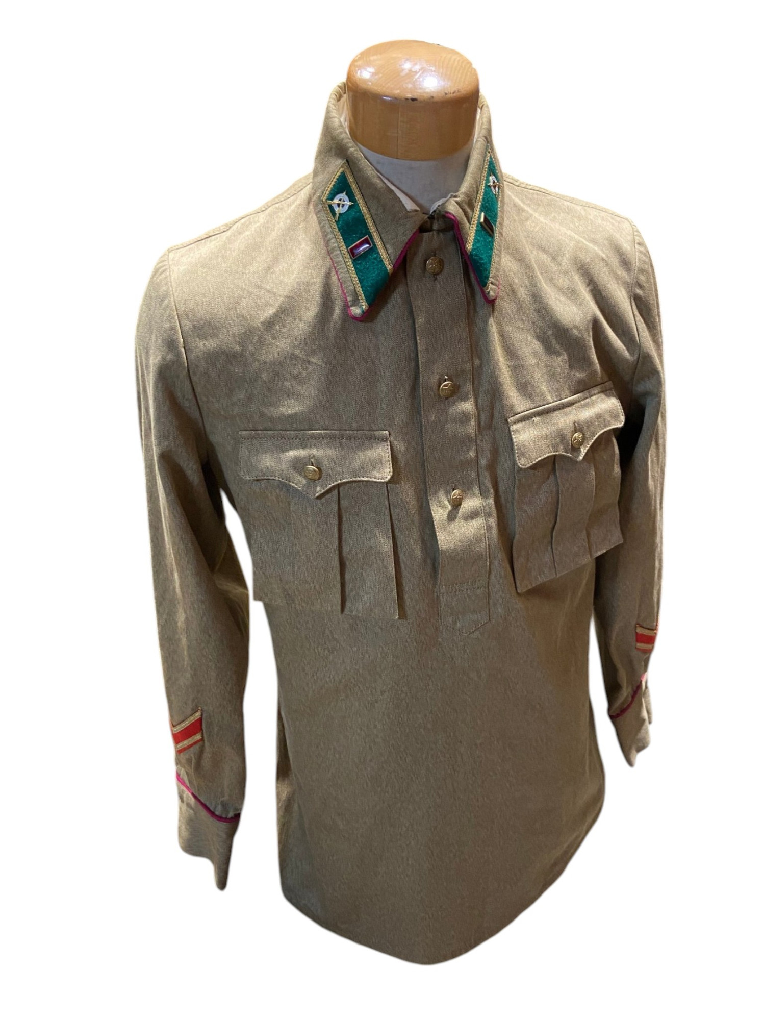 Reproduction Soviet Red Army M1935 Gymnasterka Border Guard Junior Lieutenant Pull Over Shirt