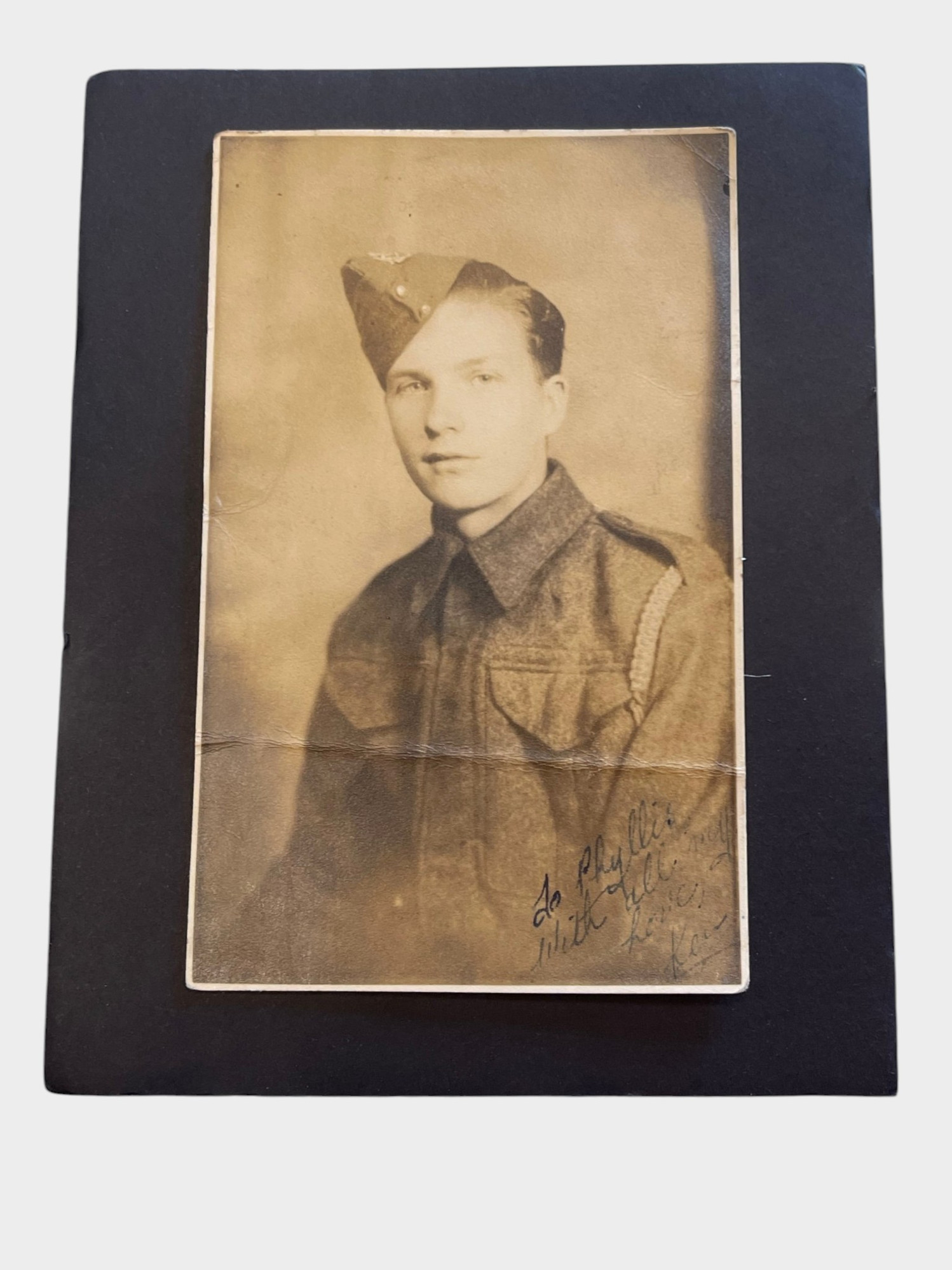 WW2 Canadian Soldier portrait 8" by 3"