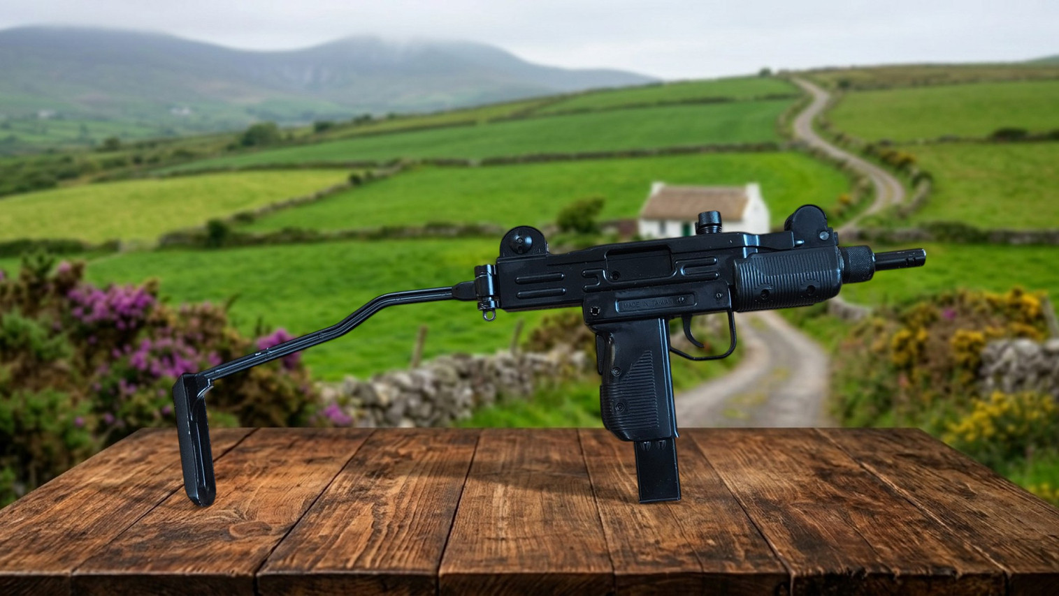 KWC CO2 Powered Airsoft Hard Kick Mini UZI Submachine Gun - USED