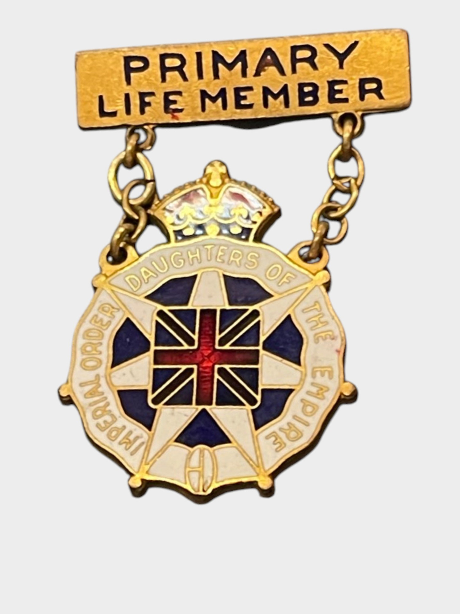 Daughters of The British Empire Primary life member pin