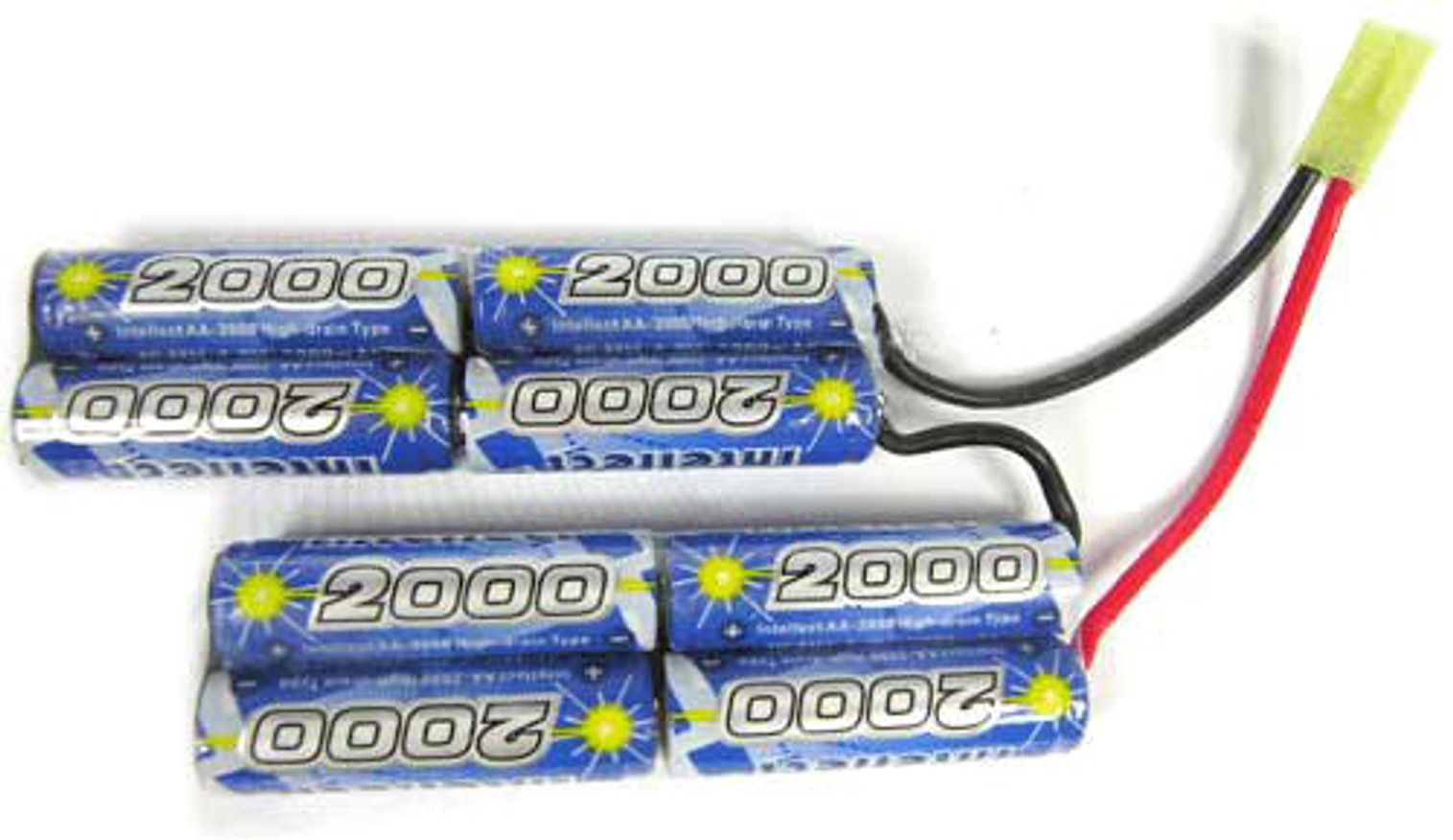 Intellect High Output 9.6V 2000mAh Ni-MH Custom Type Battery (For PEQ box, M4, AK47 and AUG)