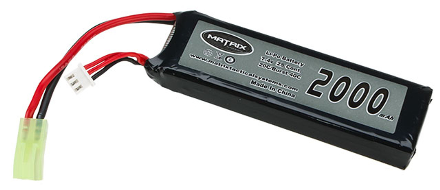 Matrix 7.4V 20C 2000mAh Li-Po Battery Pack (Small Type) (102mm x 35mm)