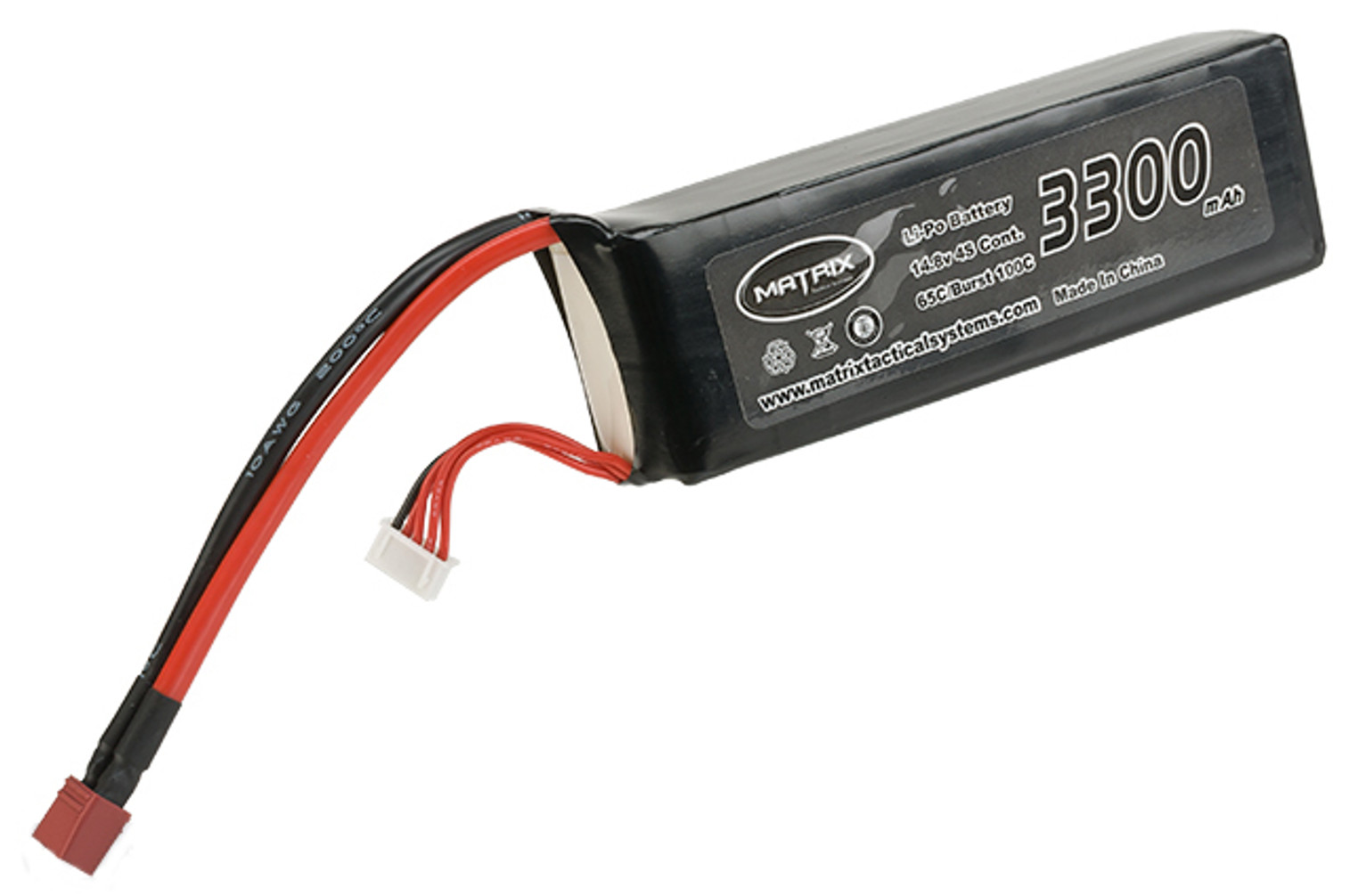 Matrix 14.8V 3300mAh 65C "Purpose Built" LiPo Battery - Deans Connector