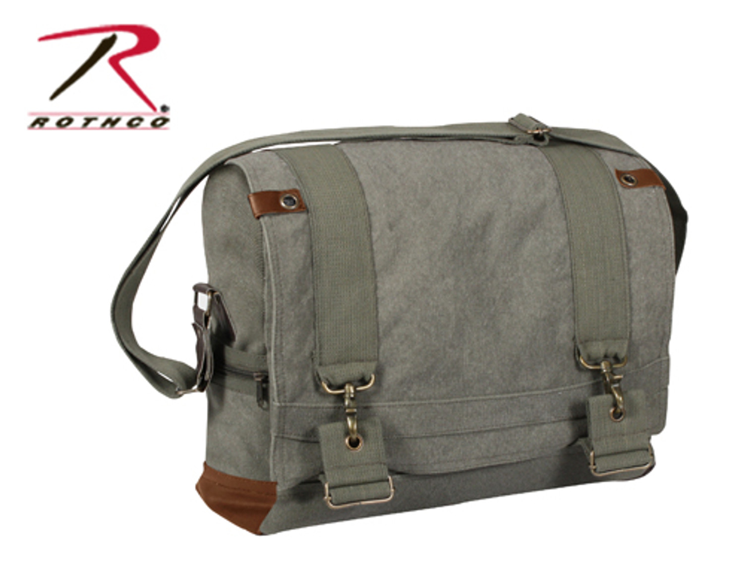 Rothco Vintage Canvas B-15 Pilot Messenger Bag - Olive Drab