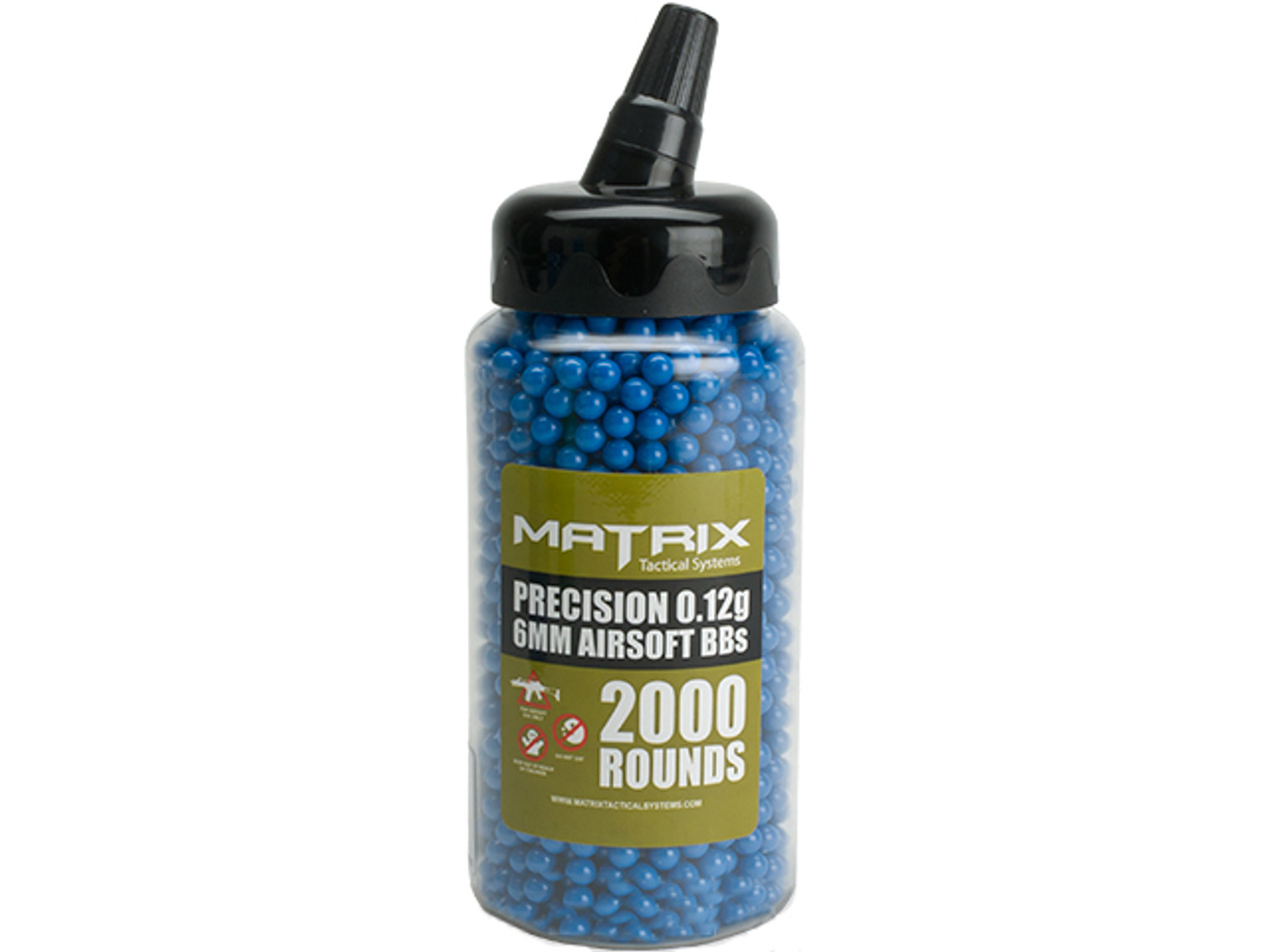 Matrix 0.12g Match Grade 6mm Airsoft BBs in Loading Bottle (Rounds: 2,000)