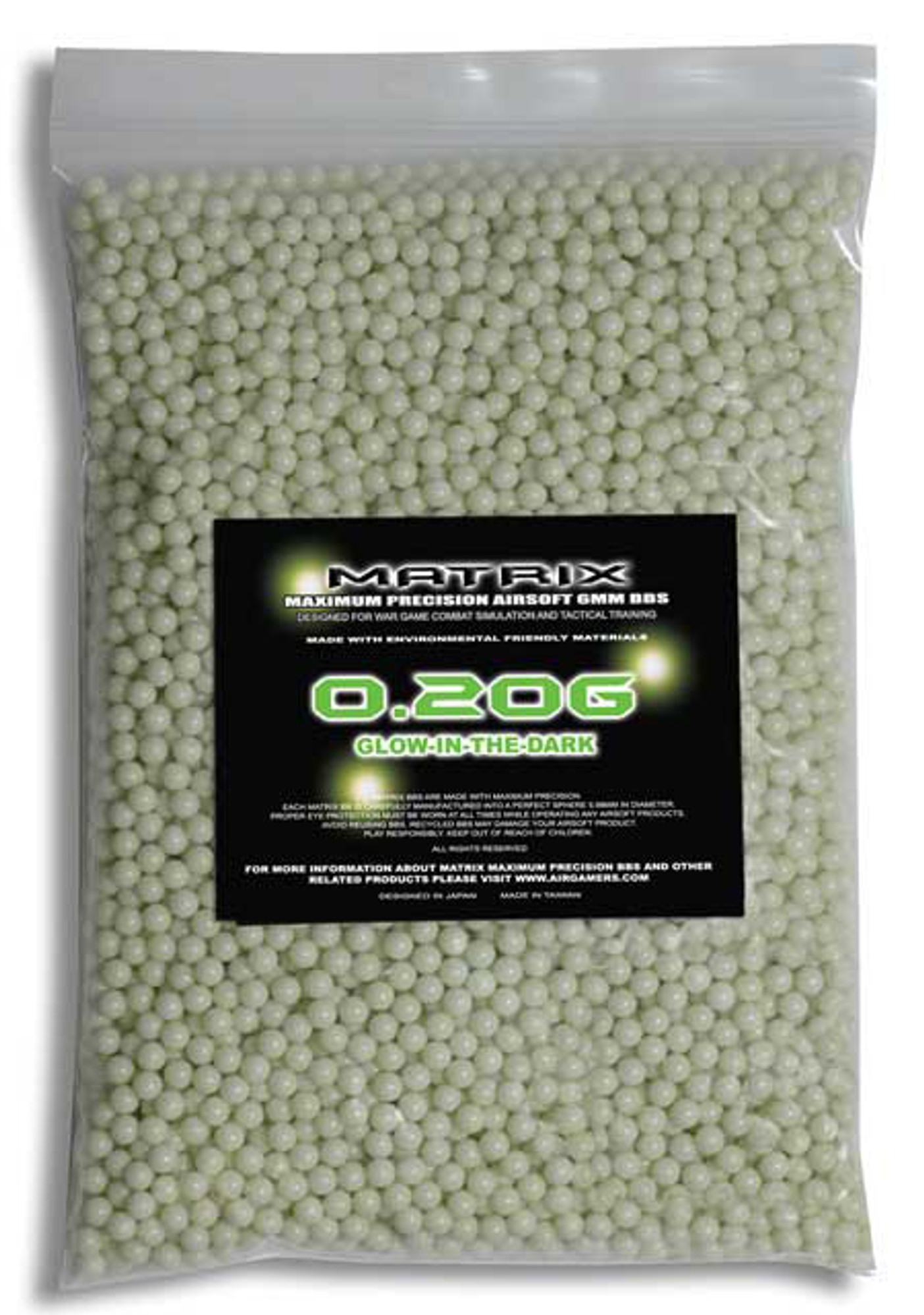 Matrix 0.12g Match Grade Glow in the Dark 6mm Airsoft Tracer BB - 5000/ Green