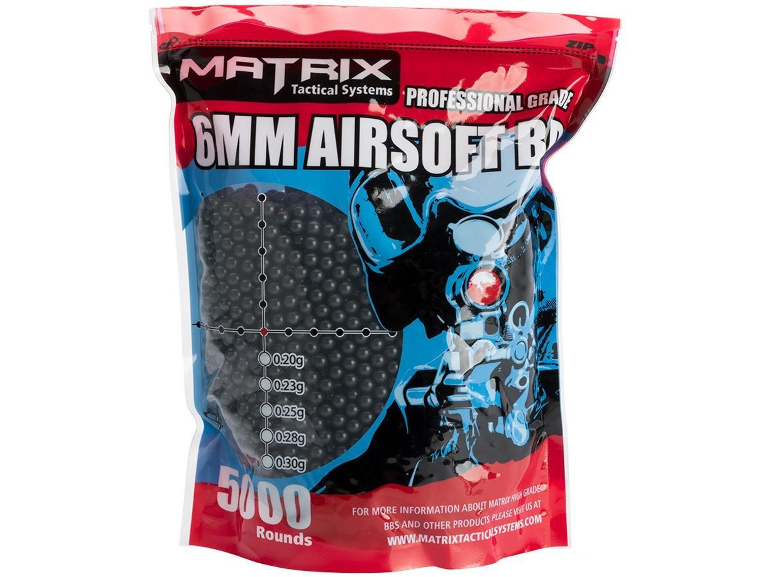 Matrix 0.20g Match Grade 6mm Airsoft BB - 5000/ Black