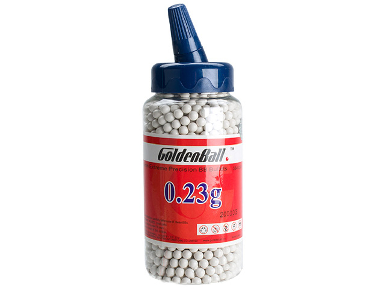 Golden Ball Pro-Series 6mm Premium High Grade High Strength Airsoft BBs - 0.23g White (2000rd Bottle)