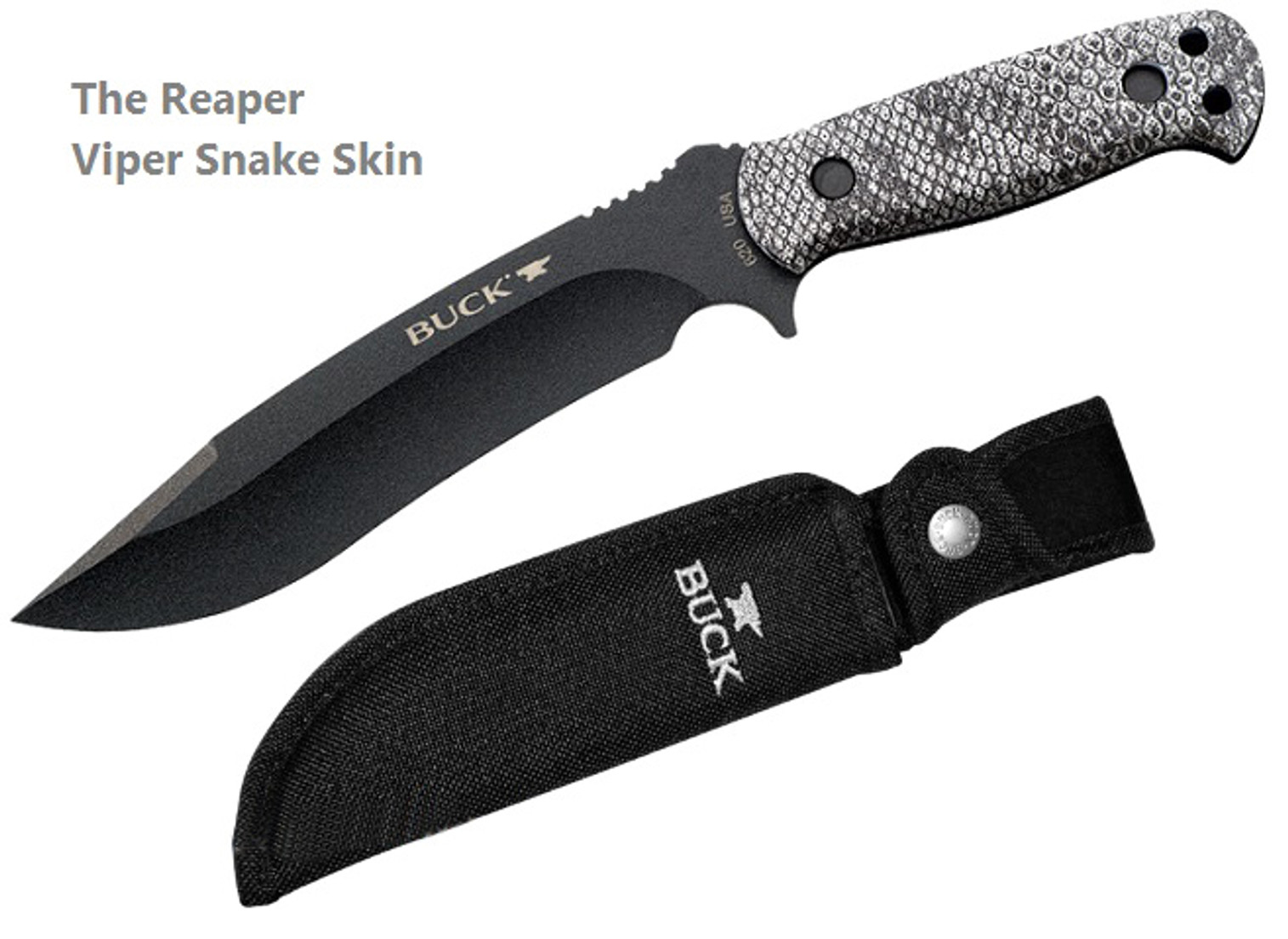 Buck Knives 0620CMS15 The Reaper Viper Snake Skin