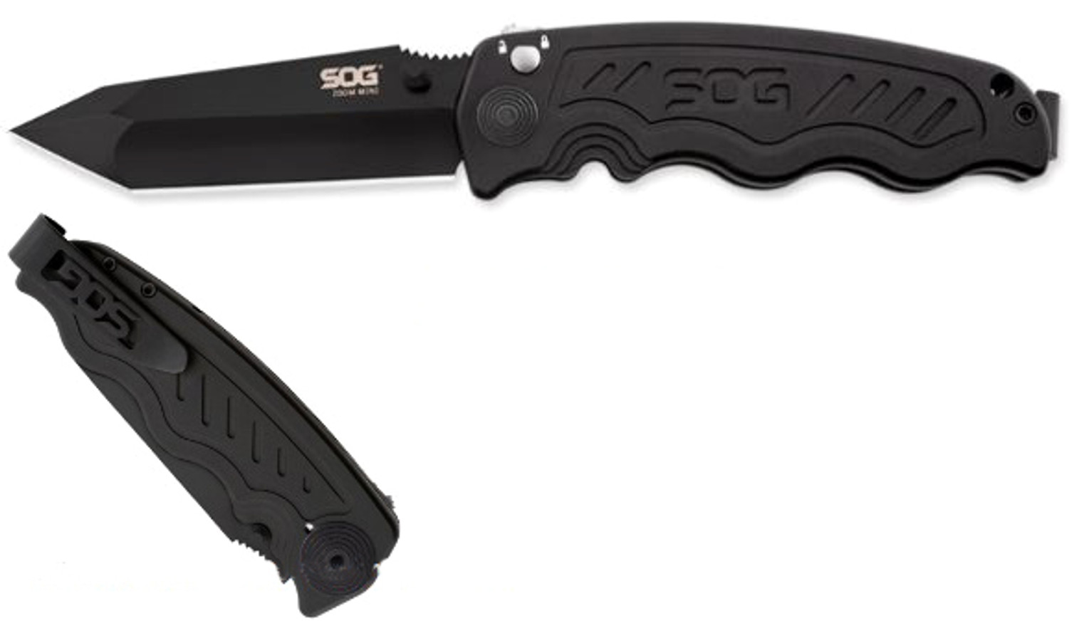 SOG ZM1004 Zoom Mini Tanto Black TiNi Assisted Opening