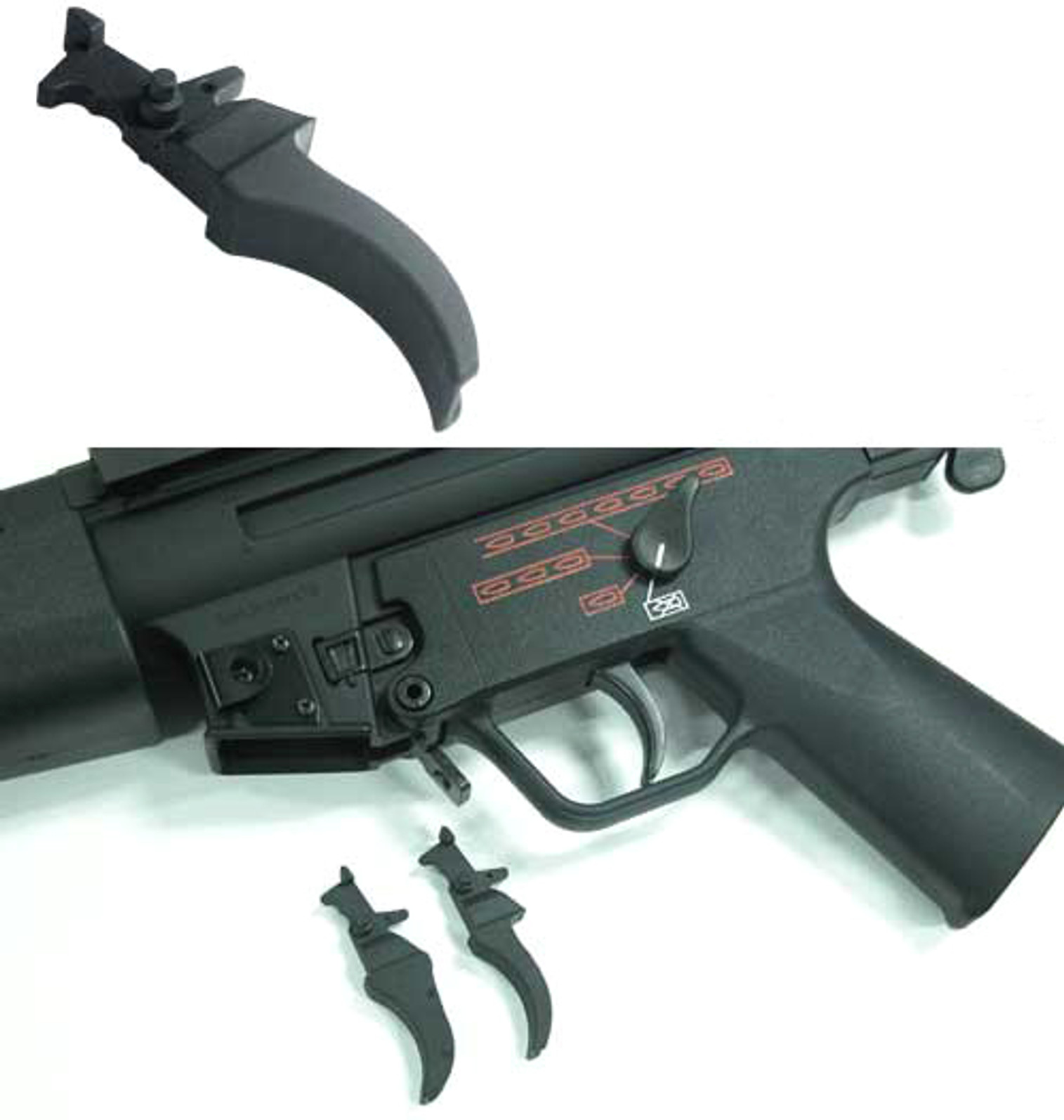 Guarder Steel Trigger for MP5  Mod5 Series Airsoft AEG
