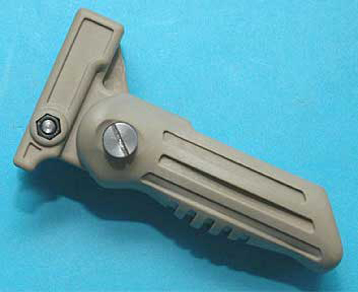 Tactical Combat Folding Vertical Support Grip for RIS / RAS / Weaver (Tan)